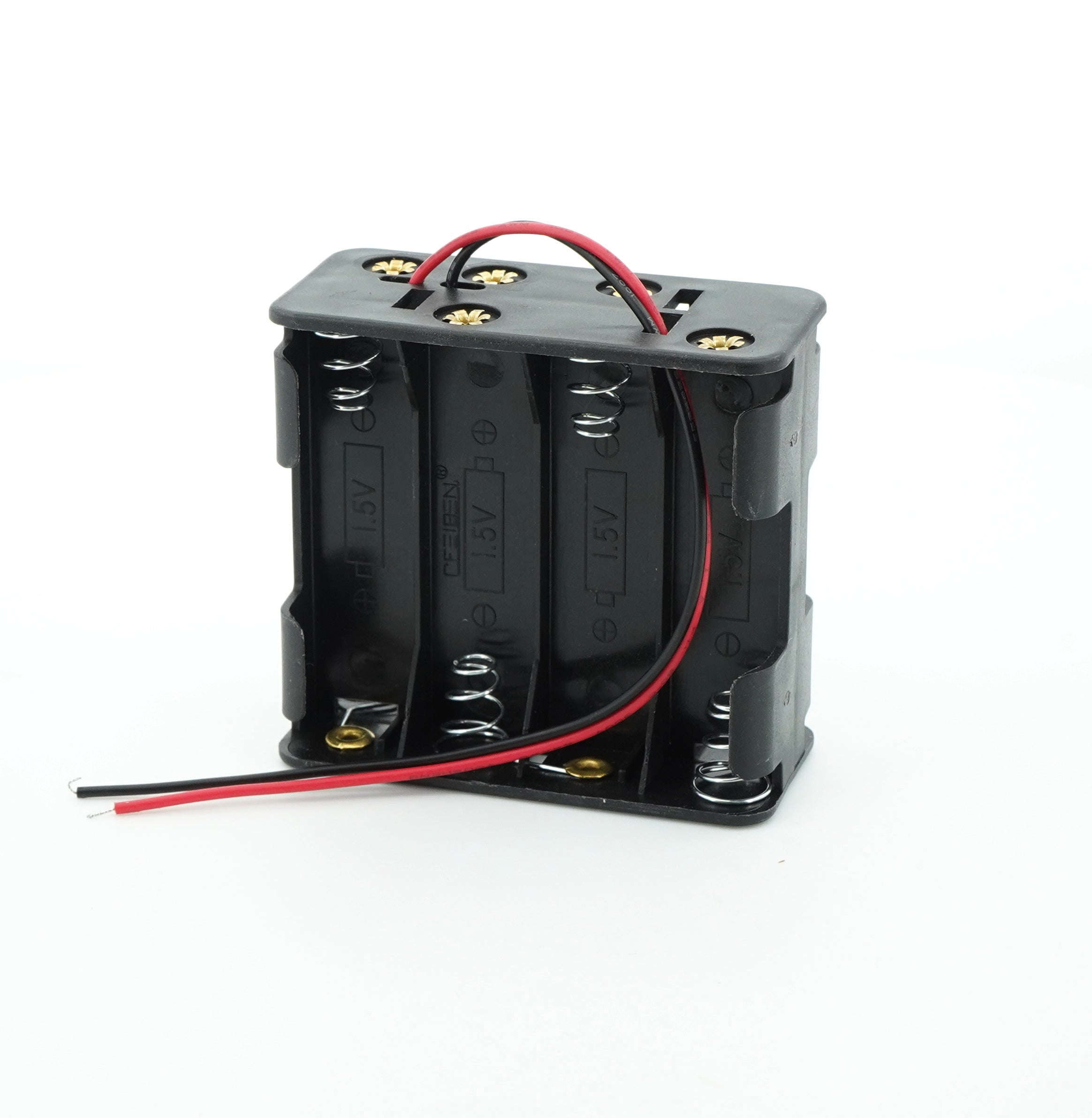 8 x 1.5V AA Battery Case Connector - Front-Back