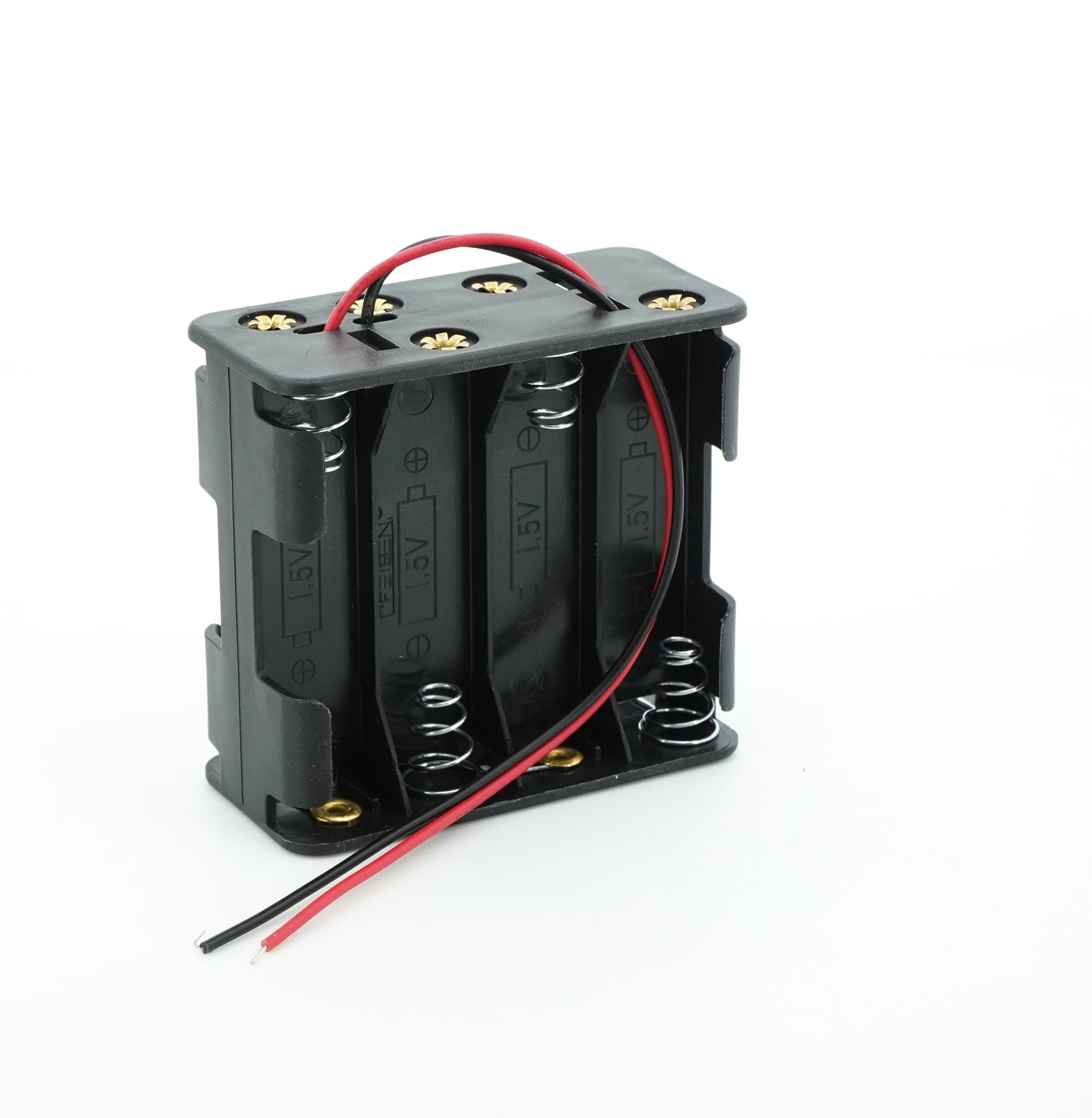 8 x 1.5V AA Battery Case Connector - Front-Back