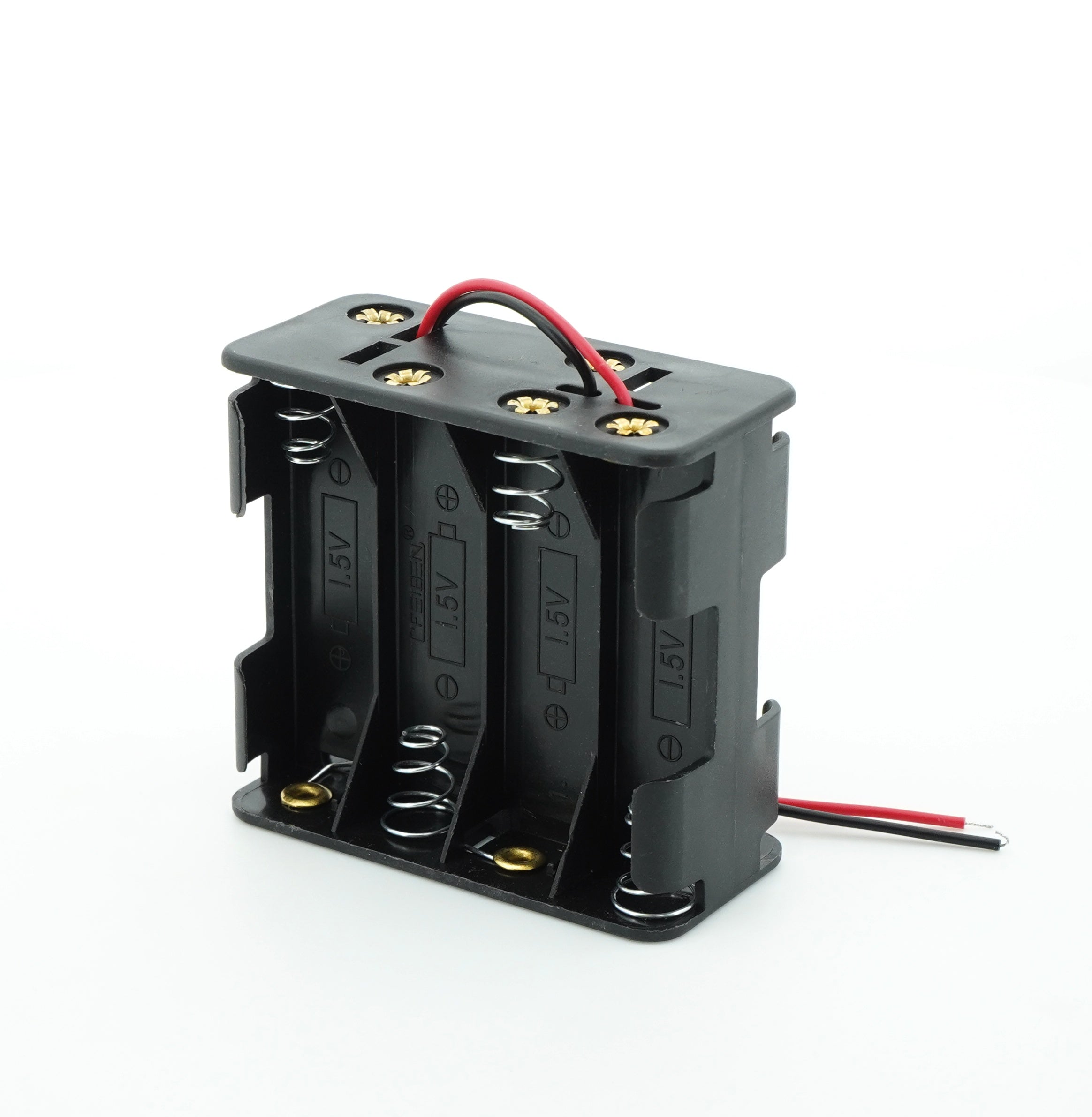 8 x 1.5V AA Battery Case Connector - Front-Back