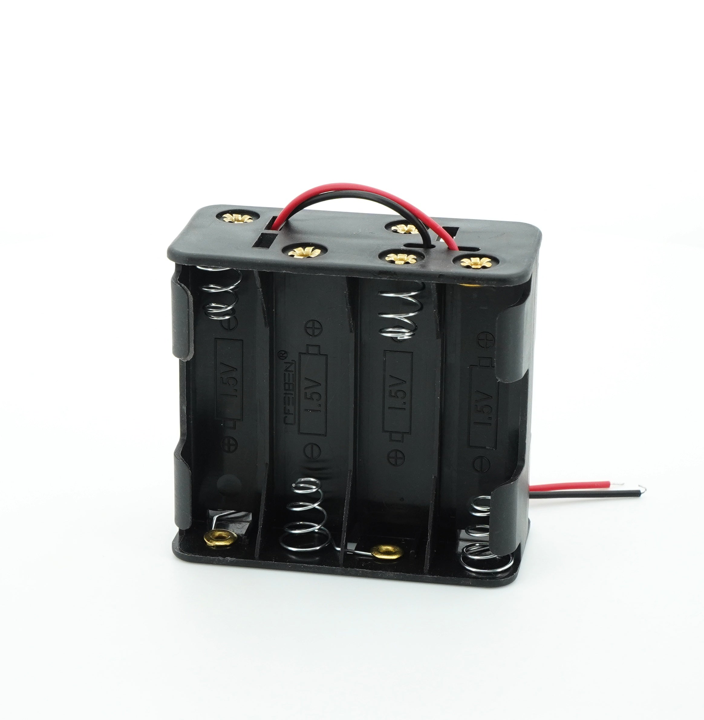 8 x 1.5V AA Battery Case Connector - Front-Back