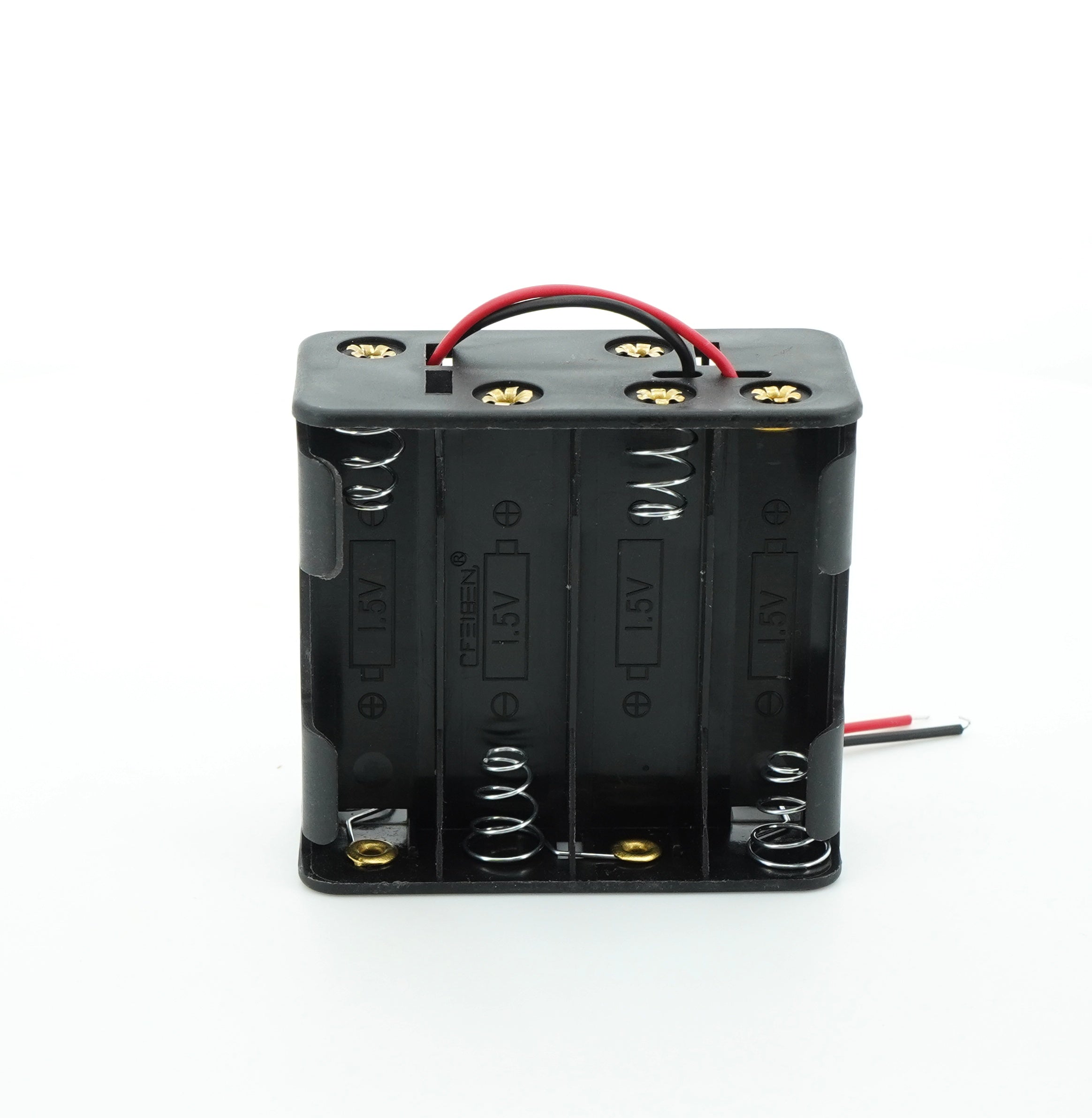 8 x 1.5V AA Battery Case Connector - Front-Back