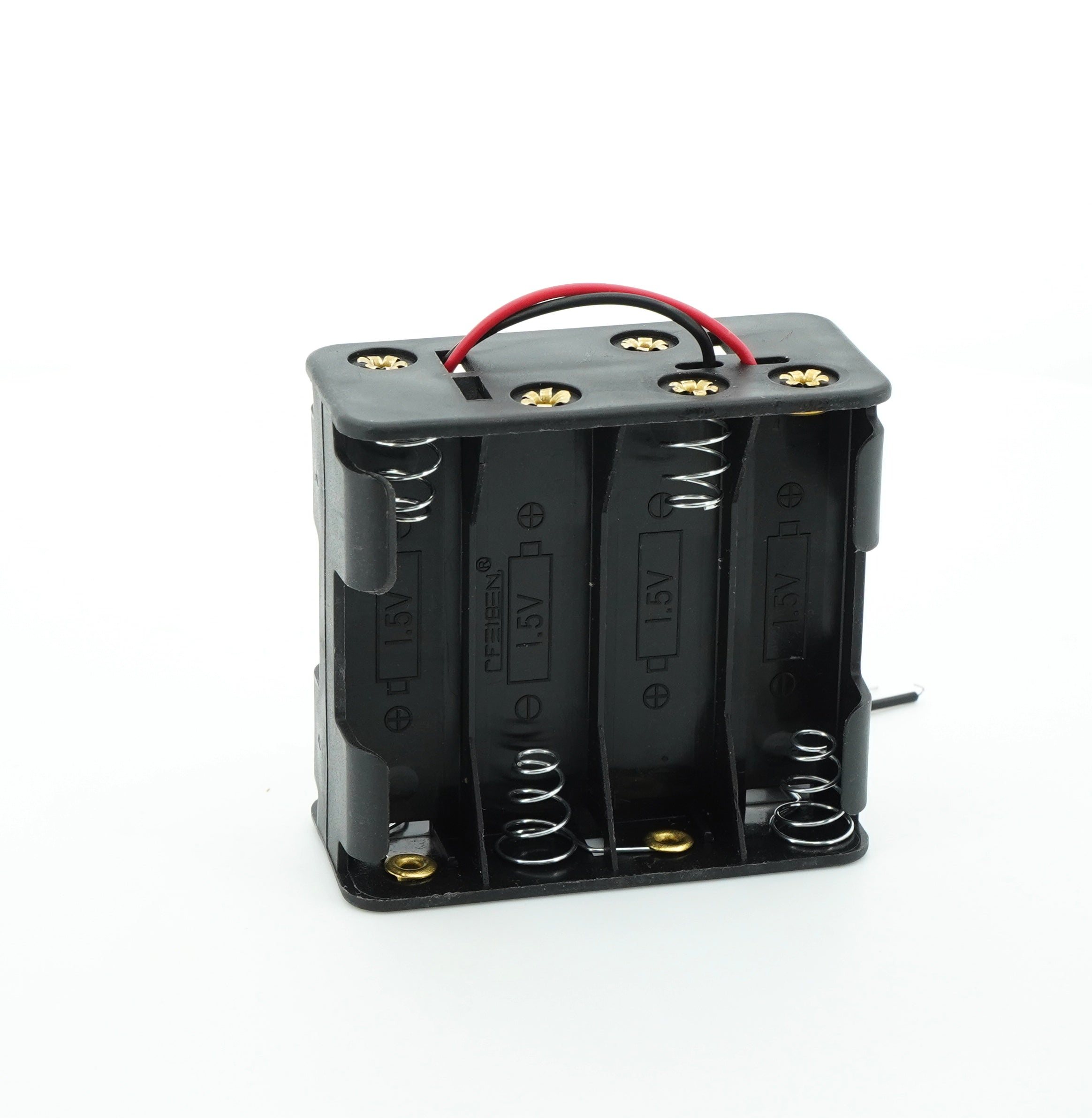 8 x 1.5V AA Battery Case Connector - Front-Back
