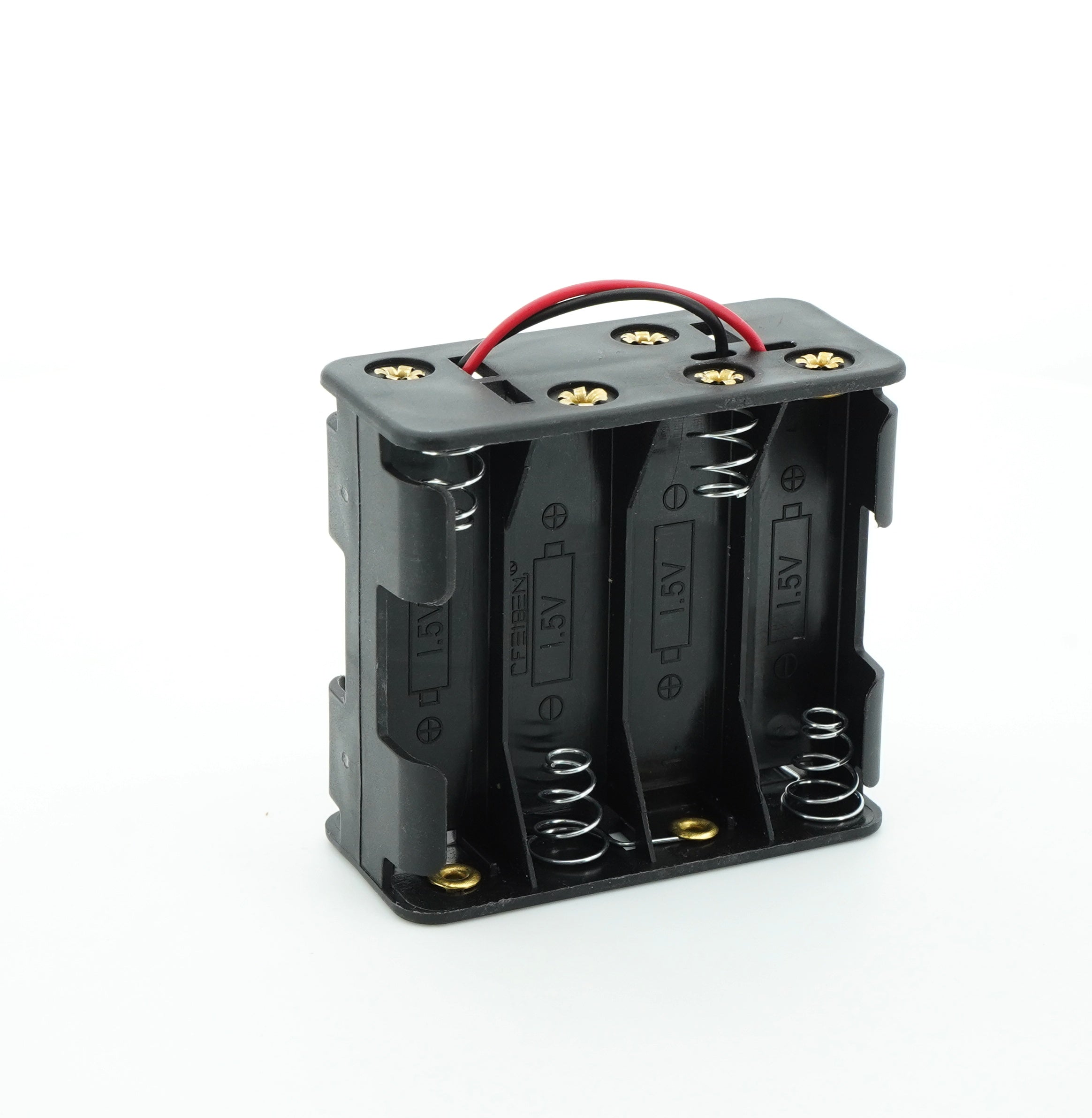 8 x 1.5V AA Battery Case Connector - Front-Back