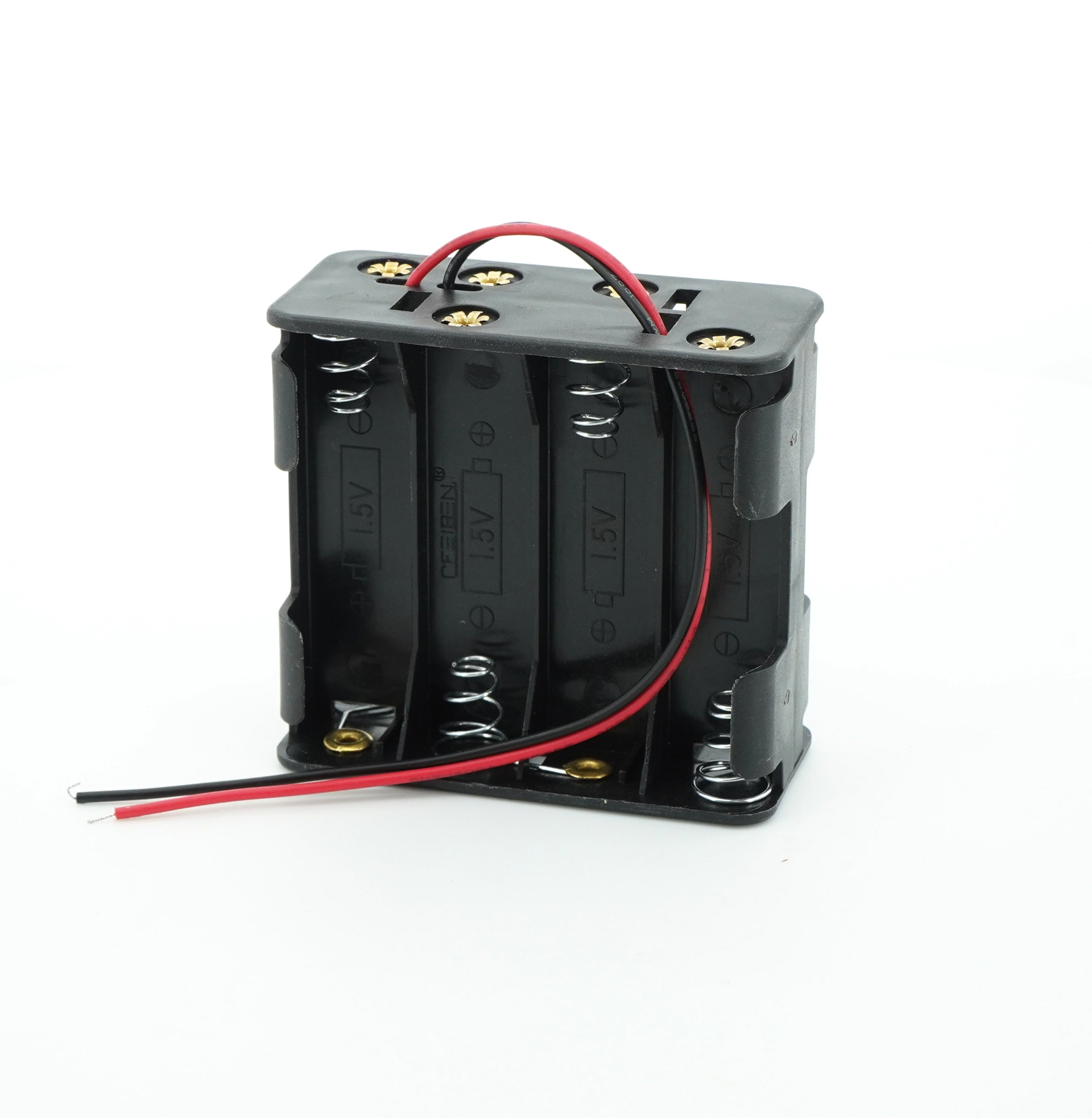 8 x 1.5V AA Battery Case Connector - Front-Back