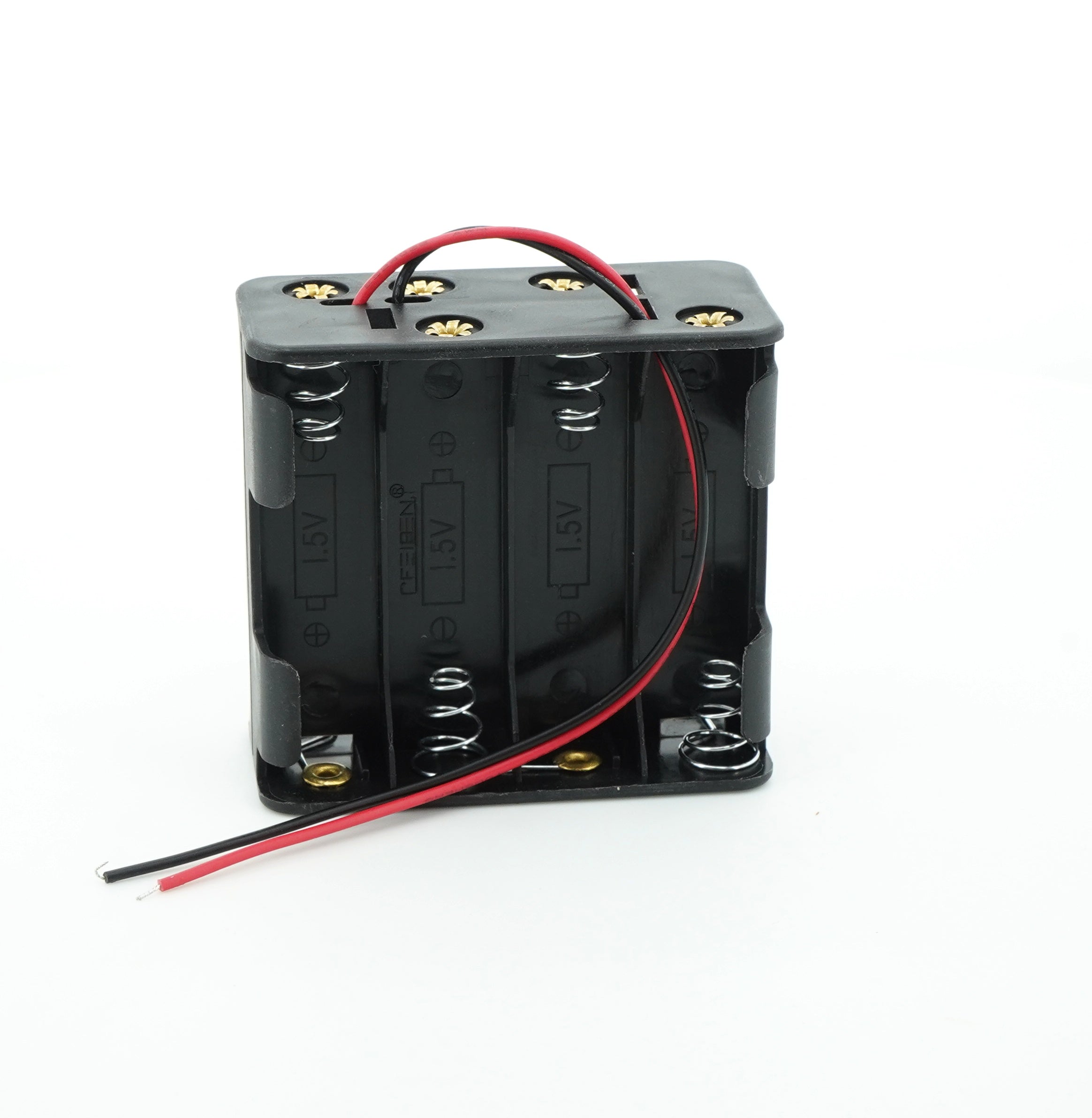8 x 1.5V AA Battery Case Connector - Front-Back