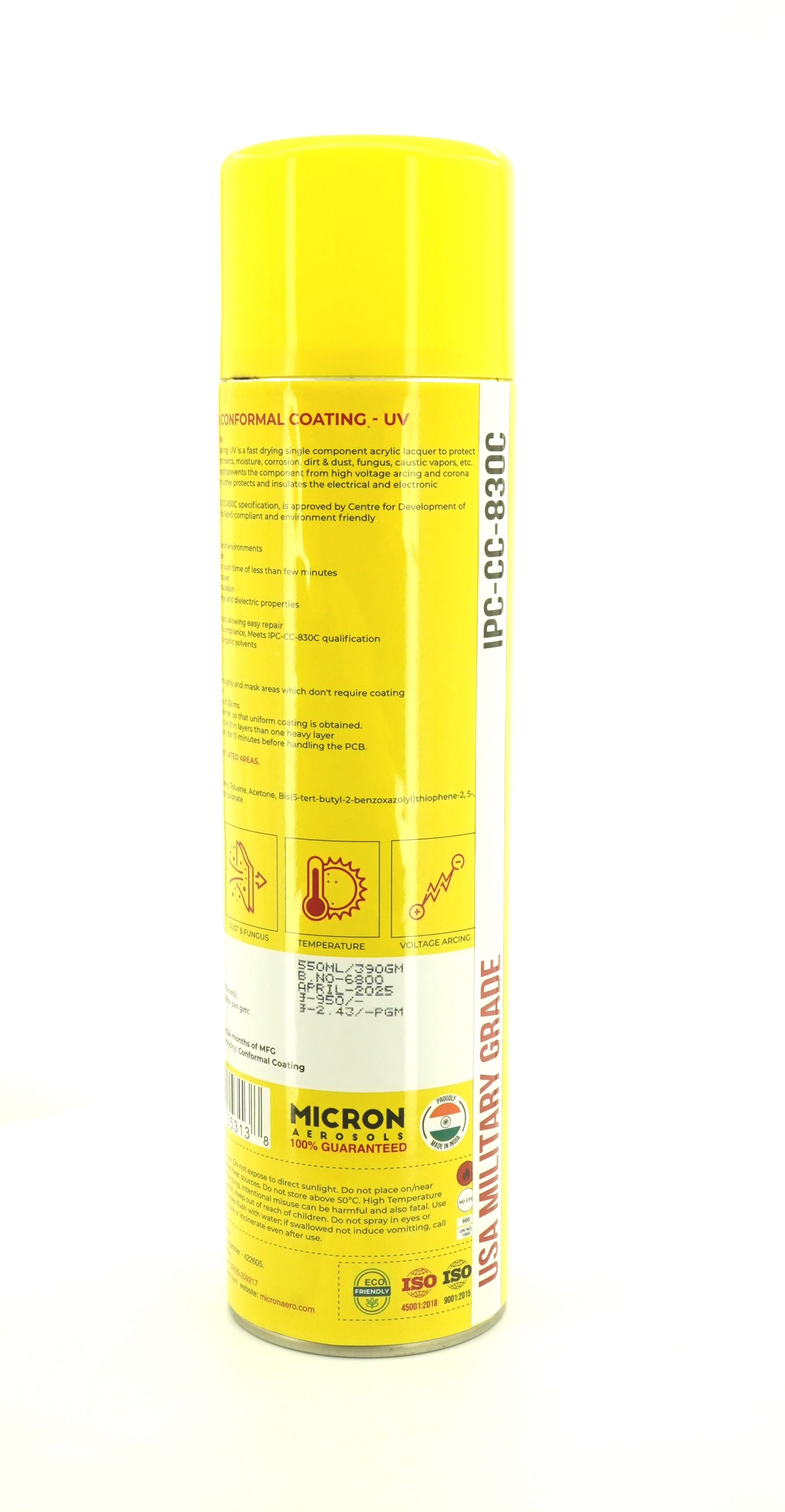 Protektor Conformal Coating Spray - UV for PCBs, Electronics | With UV Tracer - Glows under UV Light
