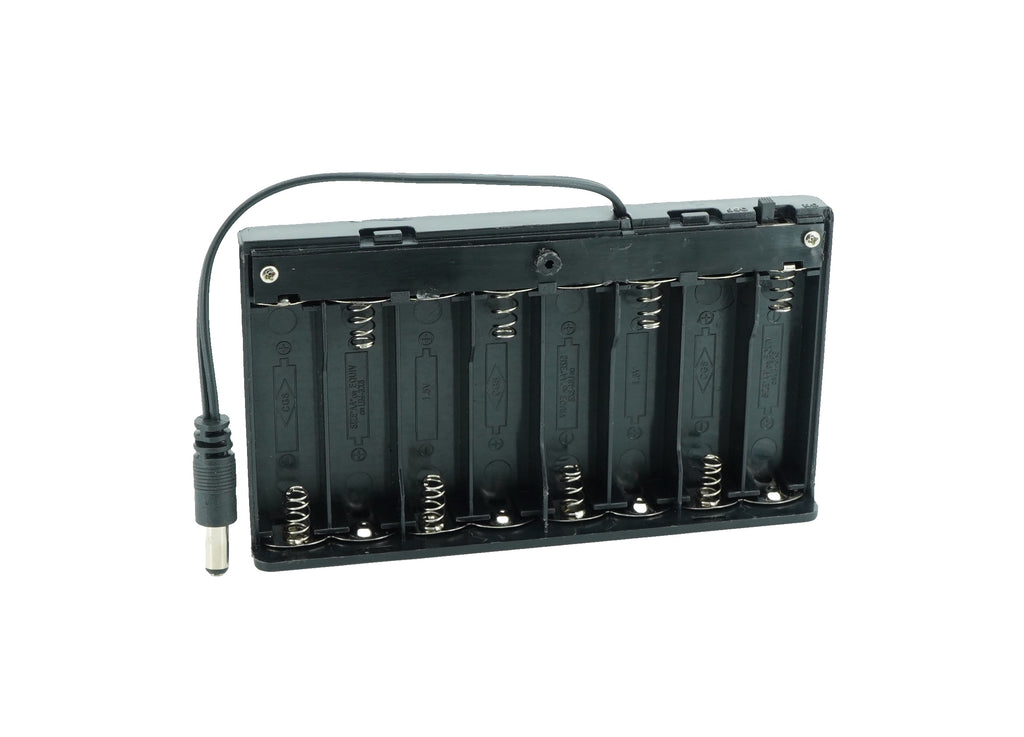 8 x 1.5V AA Battery Case Connector with Cover + DC Pin