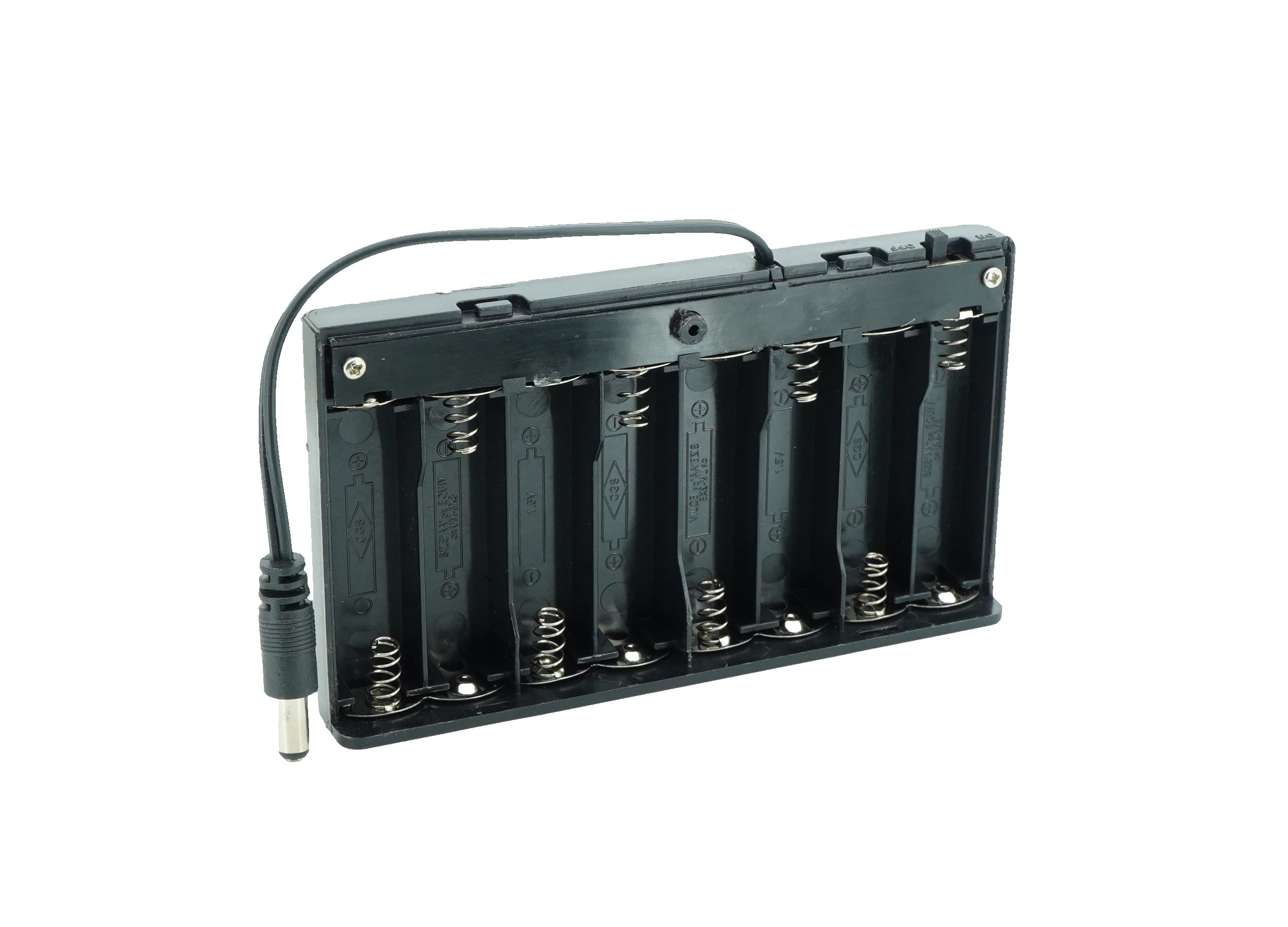 8 x 1.5V AA Battery Case Connector with Cover + DC Pin