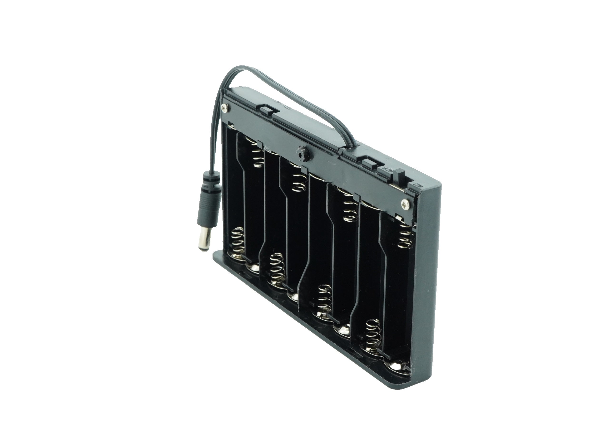 8 x 1.5V AA Battery Case Connector with Cover + DC Pin