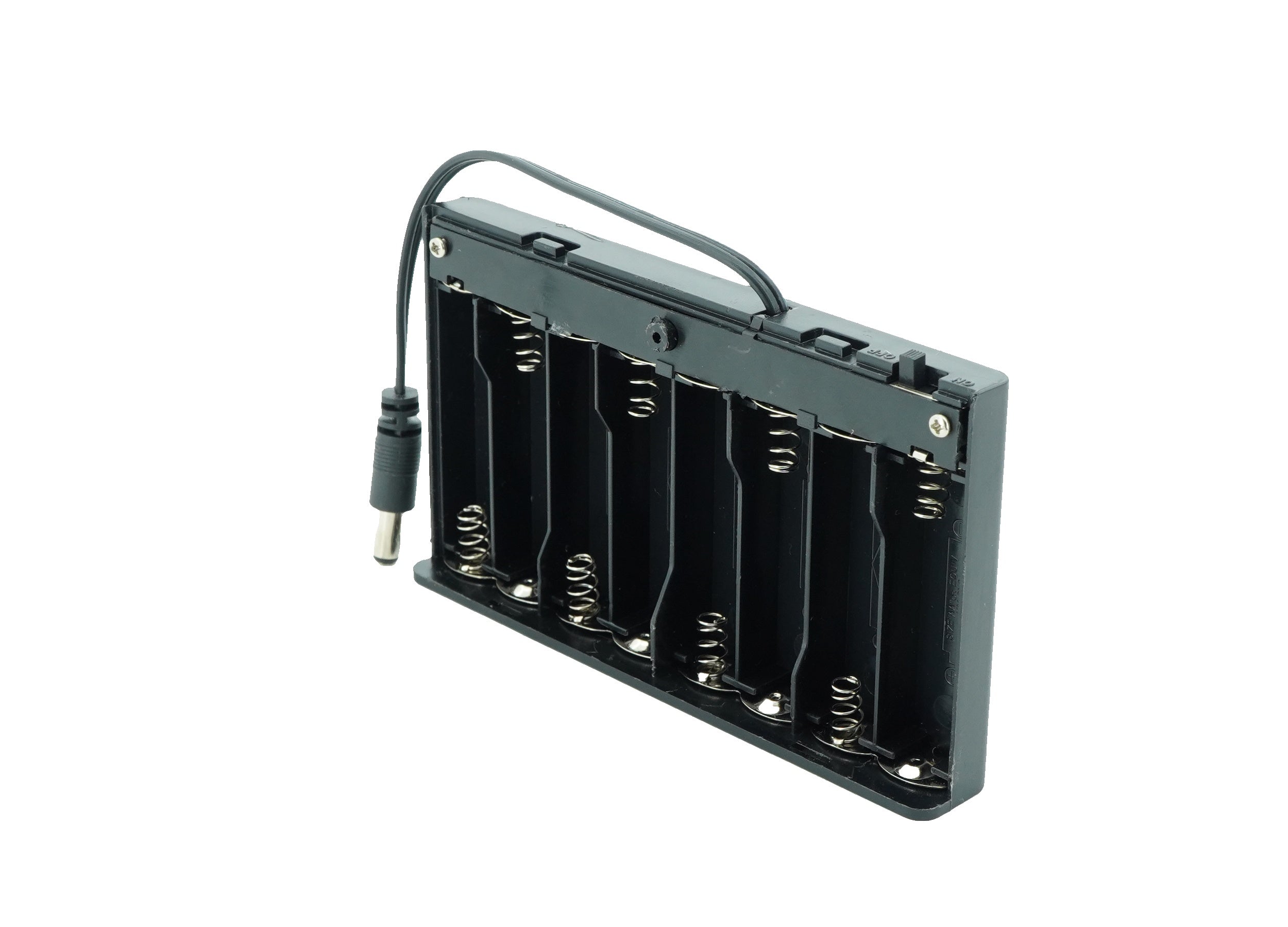 8 x 1.5V AA Battery Case Connector with Cover + DC Pin