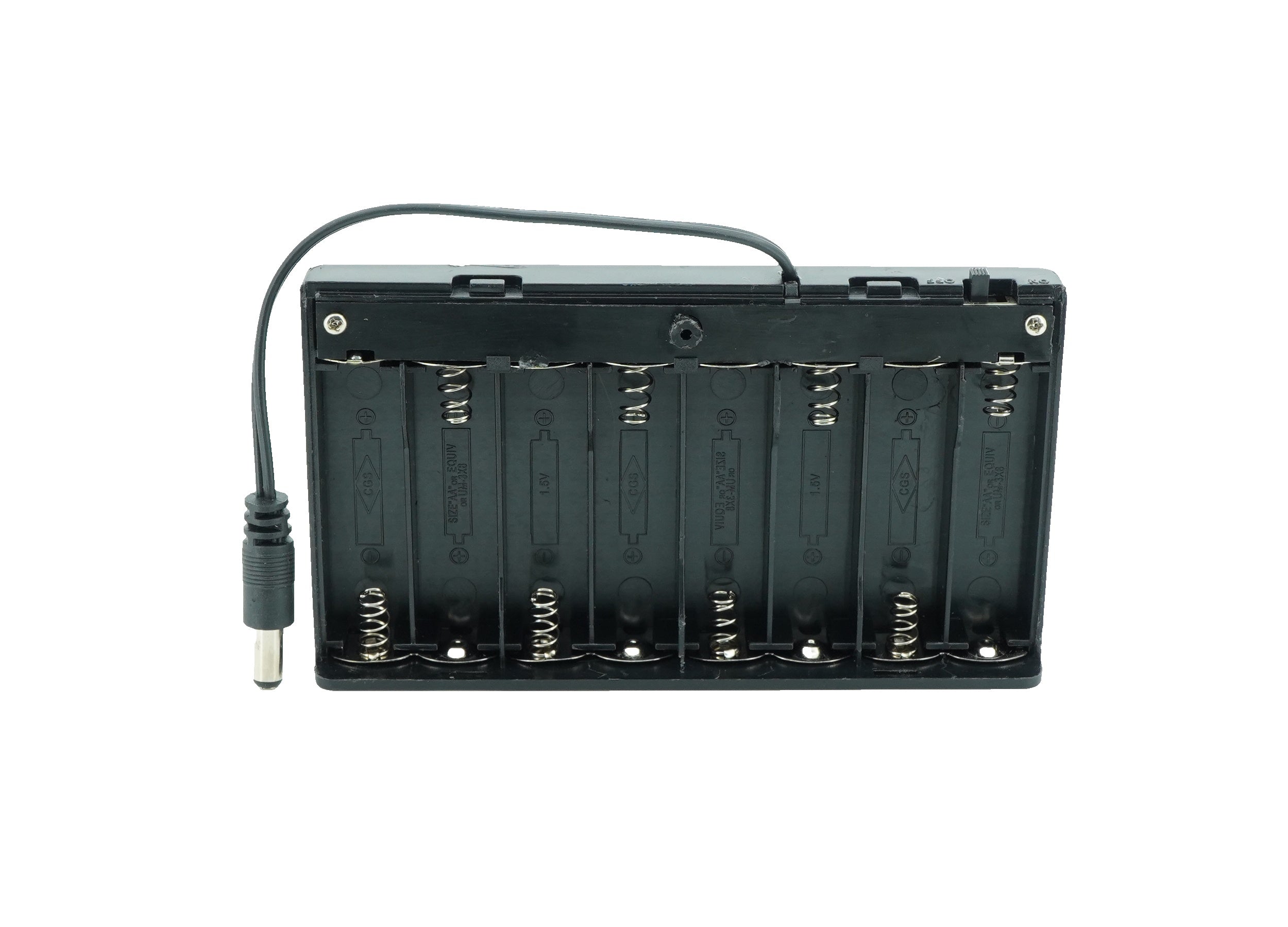 8 x 1.5V AA Battery Case Connector with Cover + DC Pin