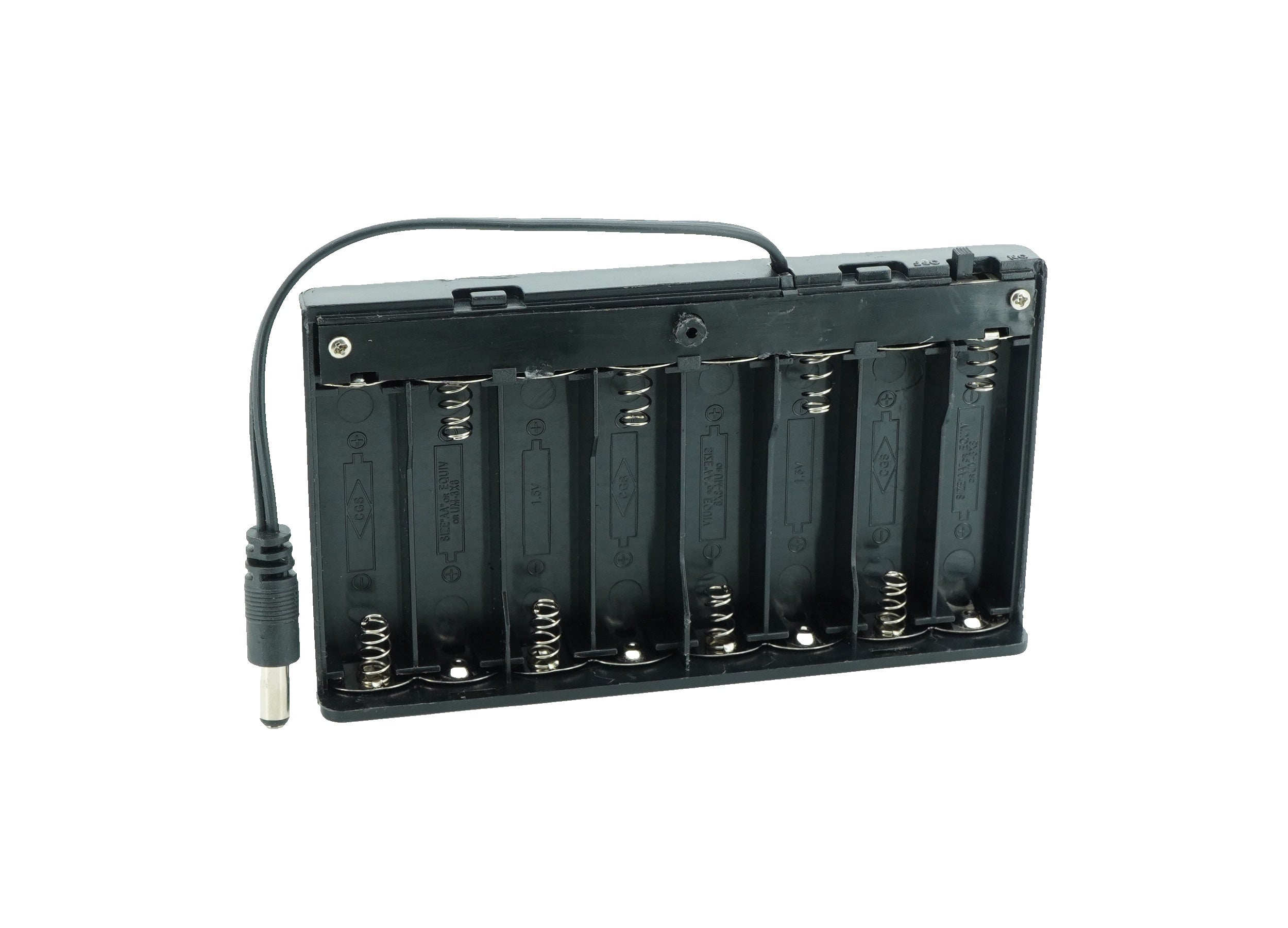 8 x 1.5V AA Battery Case Connector with Cover + DC Pin