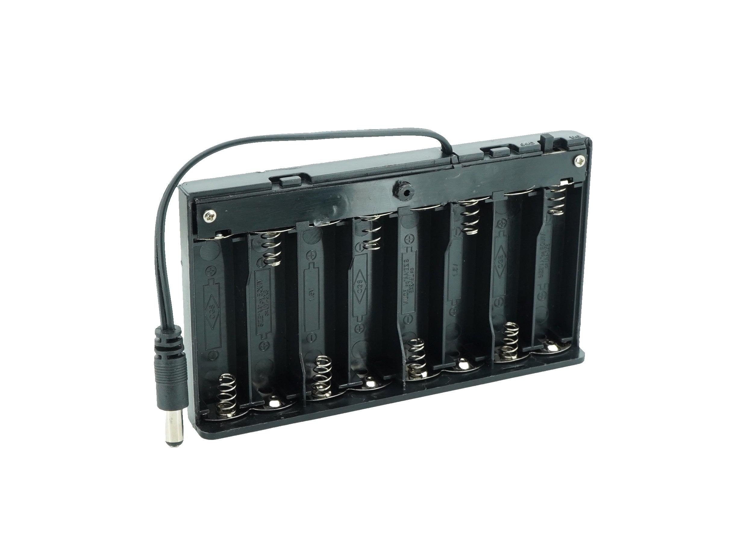 8 x 1.5V AA Battery Case Connector with Cover + DC Pin