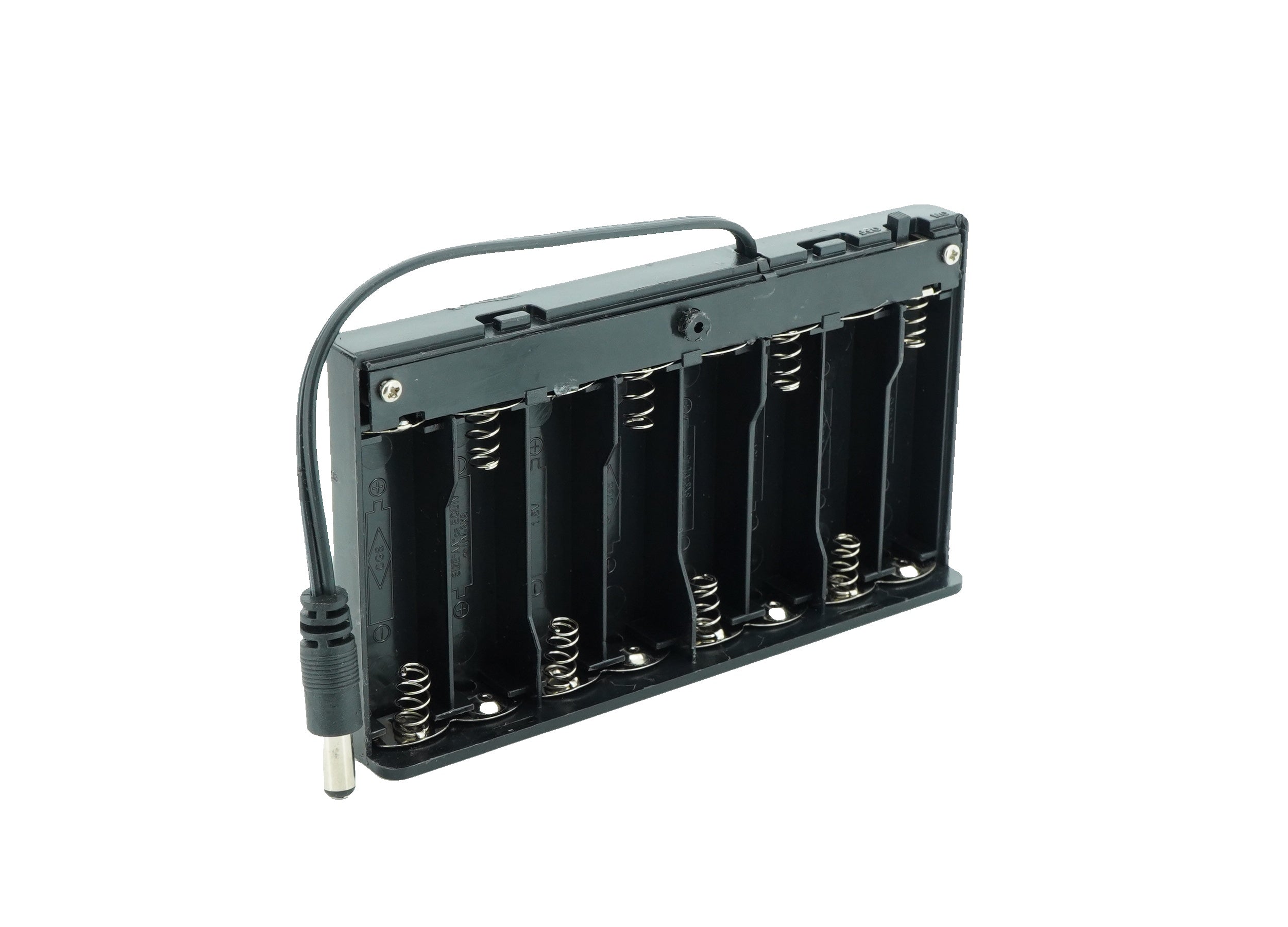 8 x 1.5V AA Battery Case Connector with Cover + DC Pin