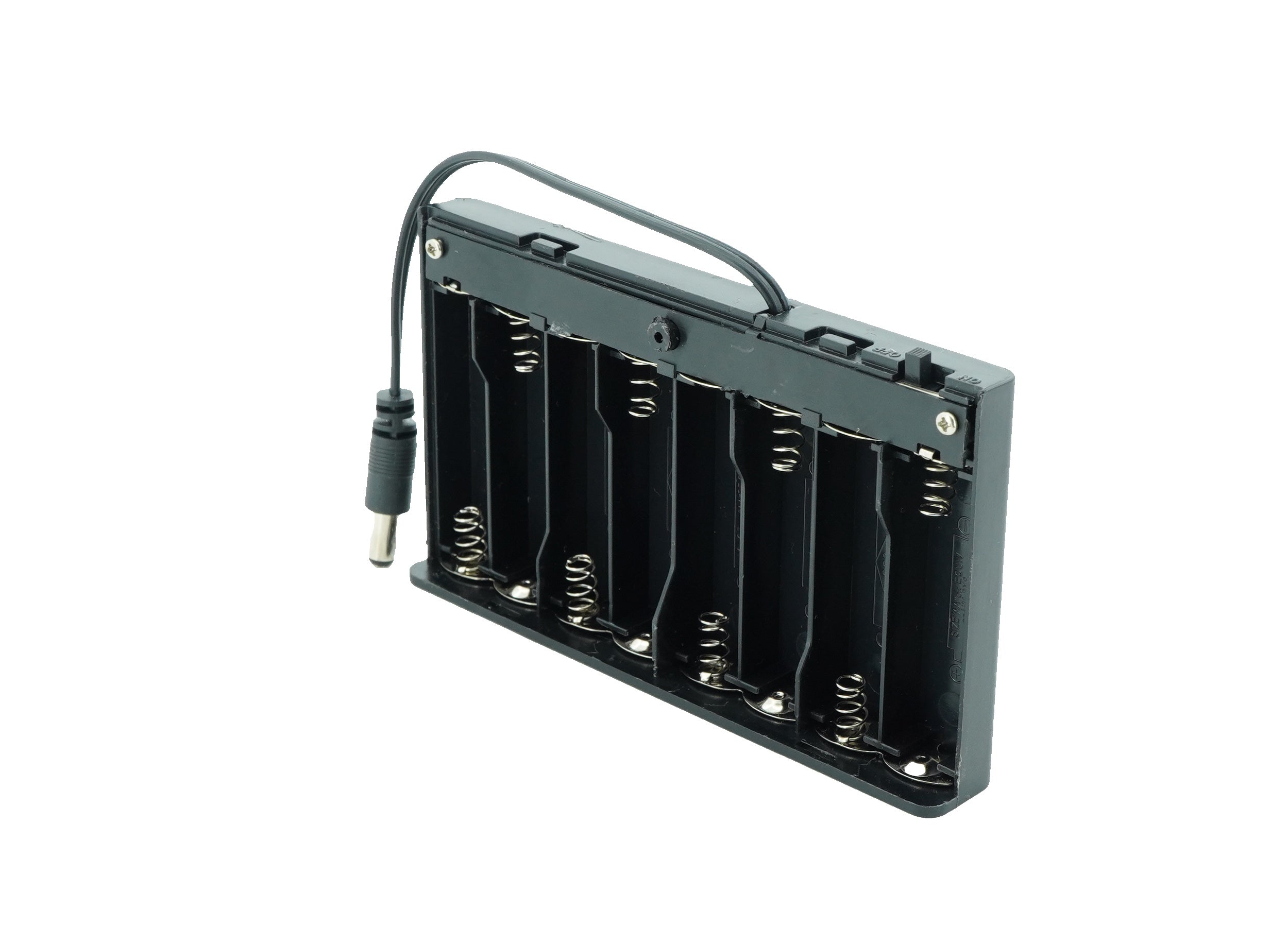 8 x 1.5V AA Battery Case Connector with Cover + DC Pin