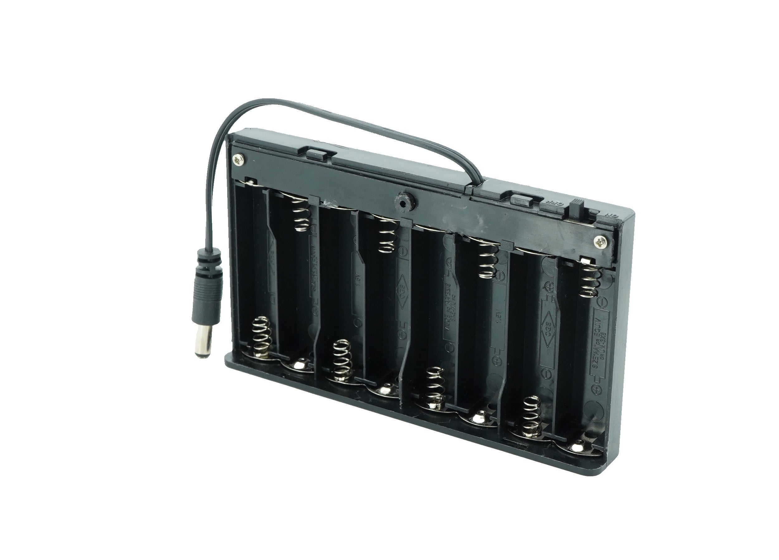 8 x 1.5V AA Battery Case Connector with Cover + DC Pin