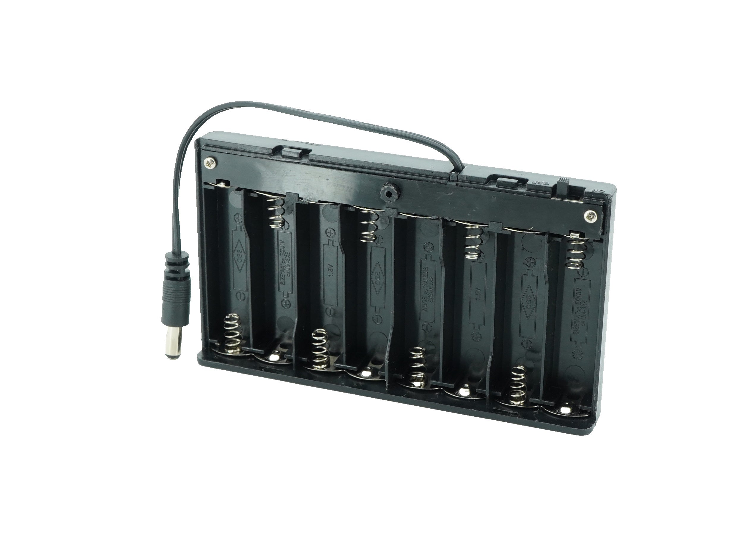 8 x 1.5V AA Battery Case Connector with Cover + DC Pin