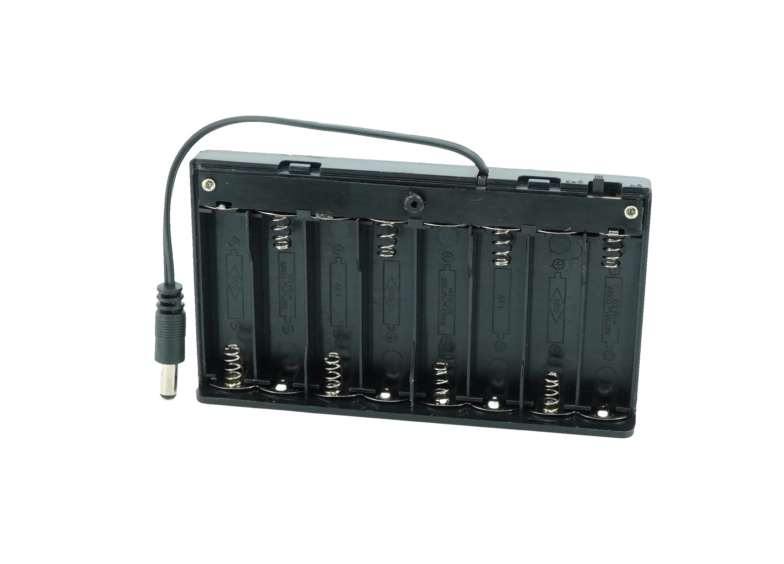 8 x 1.5V AA Battery Case Connector with Cover + DC Pin