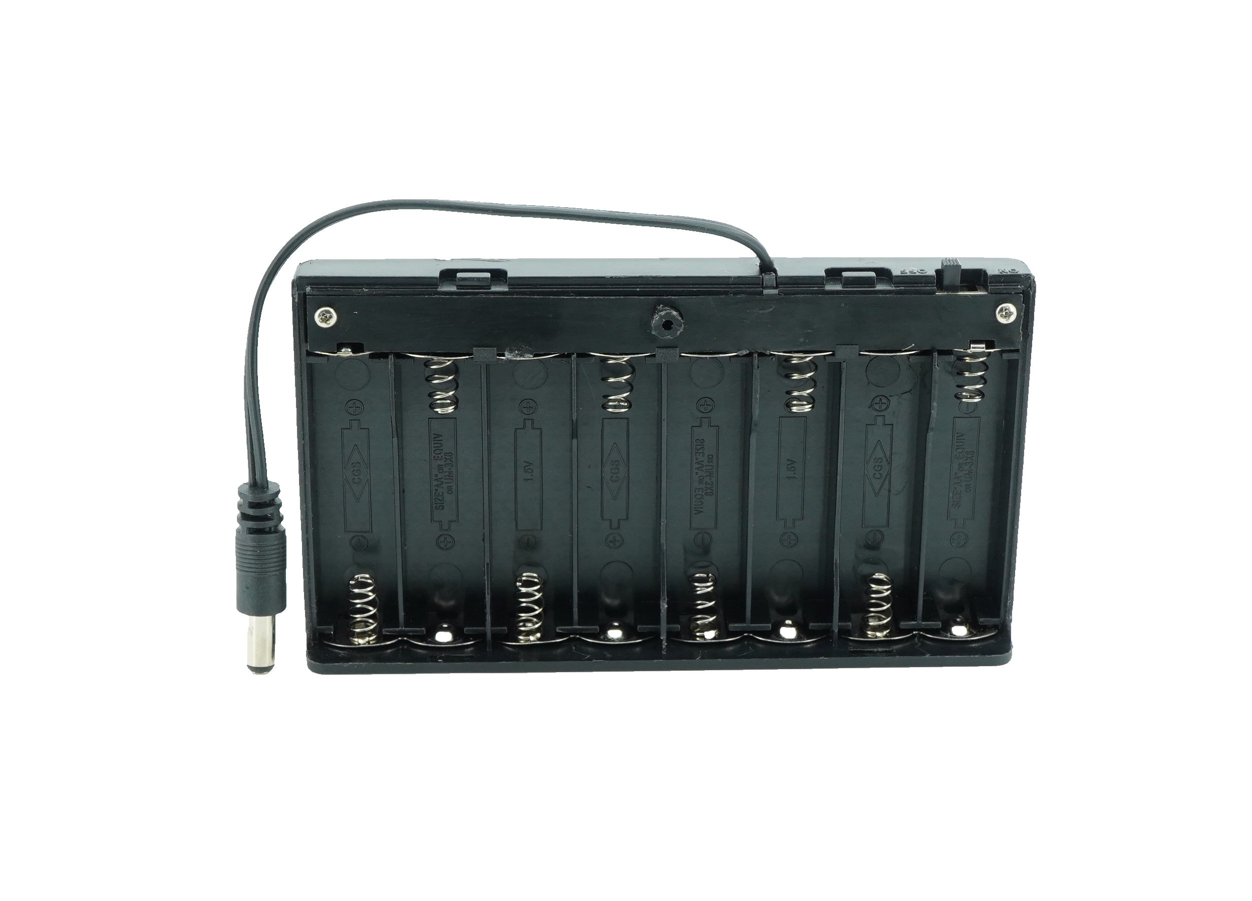 8 x 1.5V AA Battery Case Connector with Cover + DC Pin