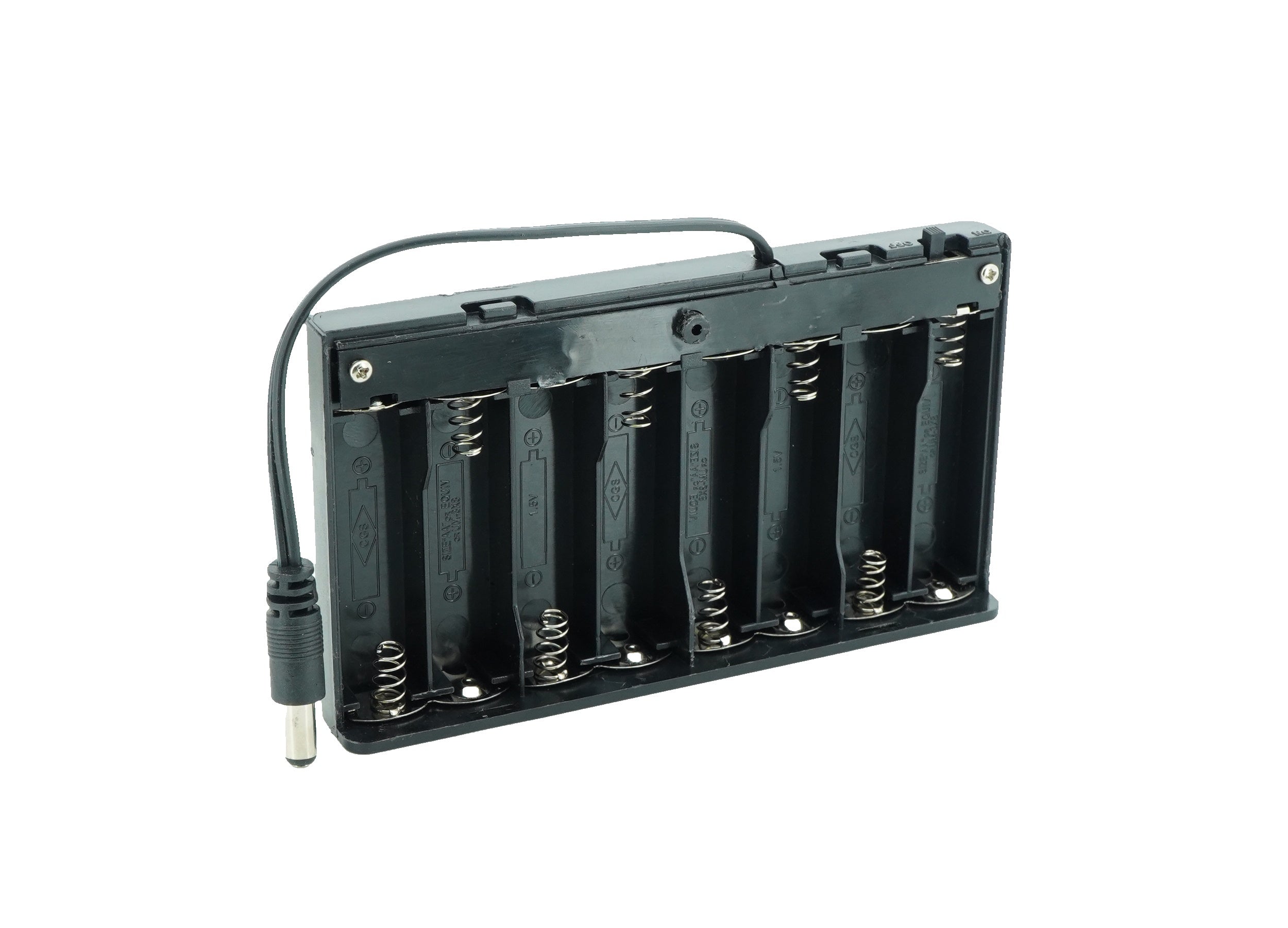 8 x 1.5V AA Battery Case Connector with Cover + DC Pin