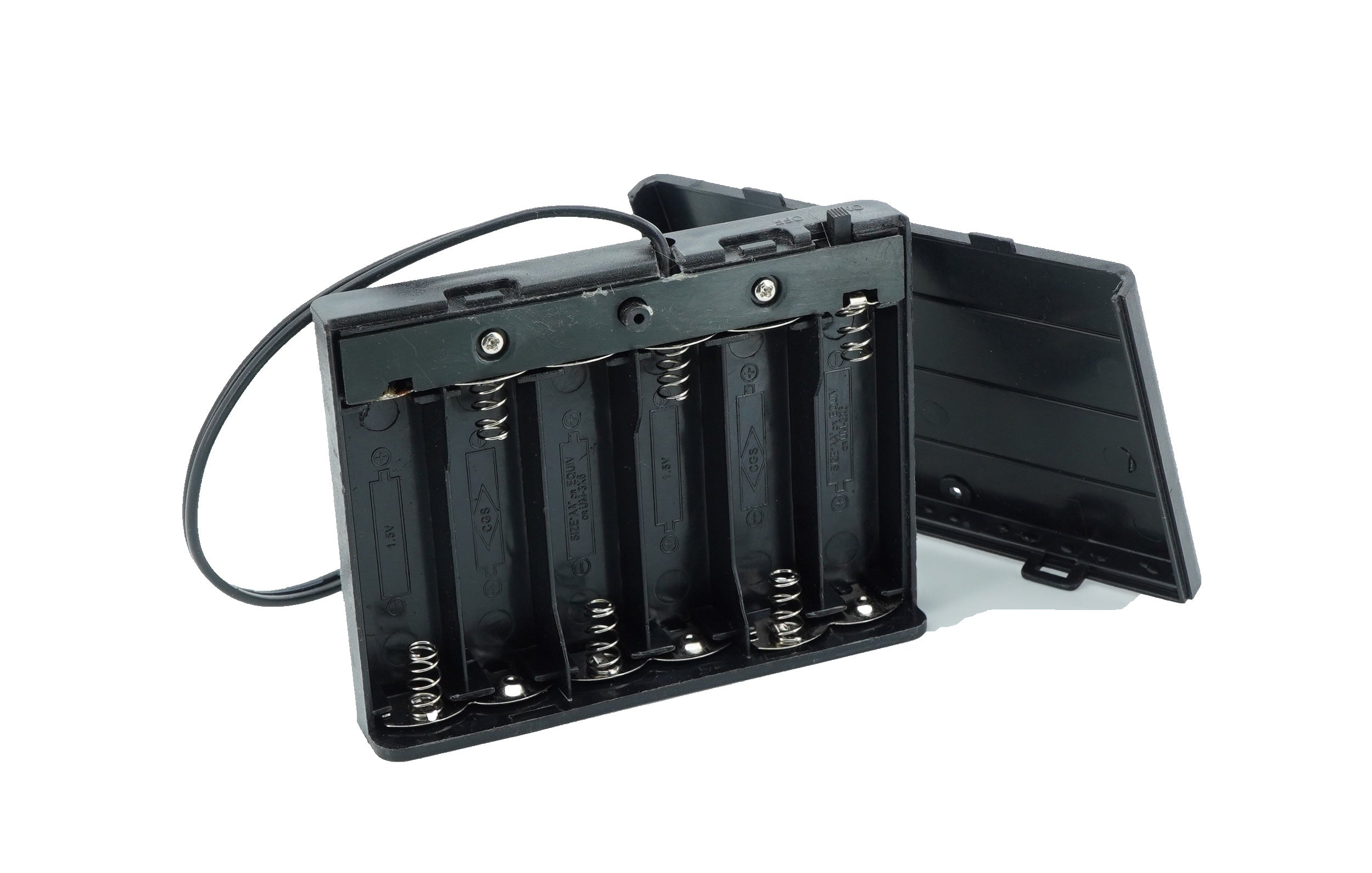 6 x 1.5V AA Battery Case Connector with Cover + DC Pin