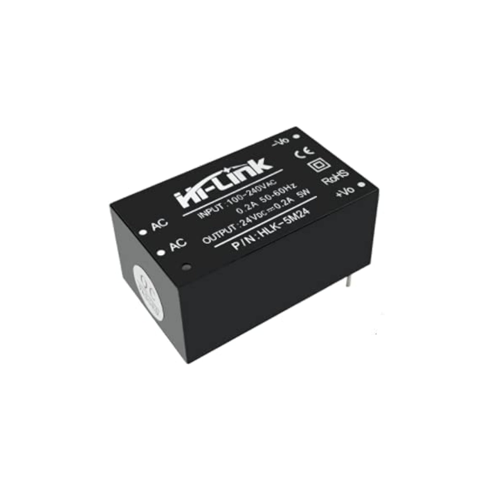 Hi-Link 24V 0.2A SMPS Mini PCB Mounted HLK-5M24 AC-DC 220V to 5V Step Down Power Supply (Black)