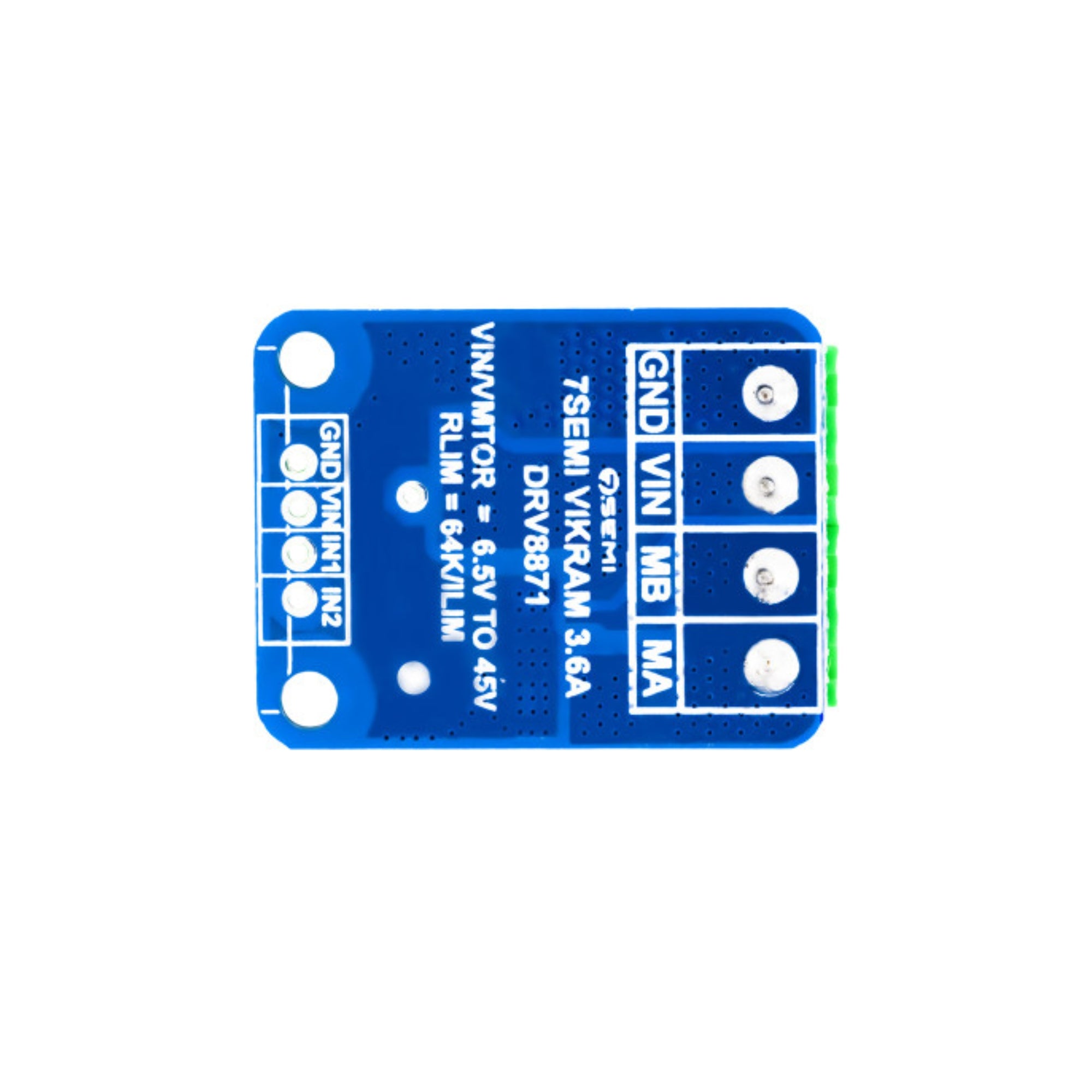7Semi Vikram-453R6 45V 3.6A DRV8871 Motor Driver Breakout Board