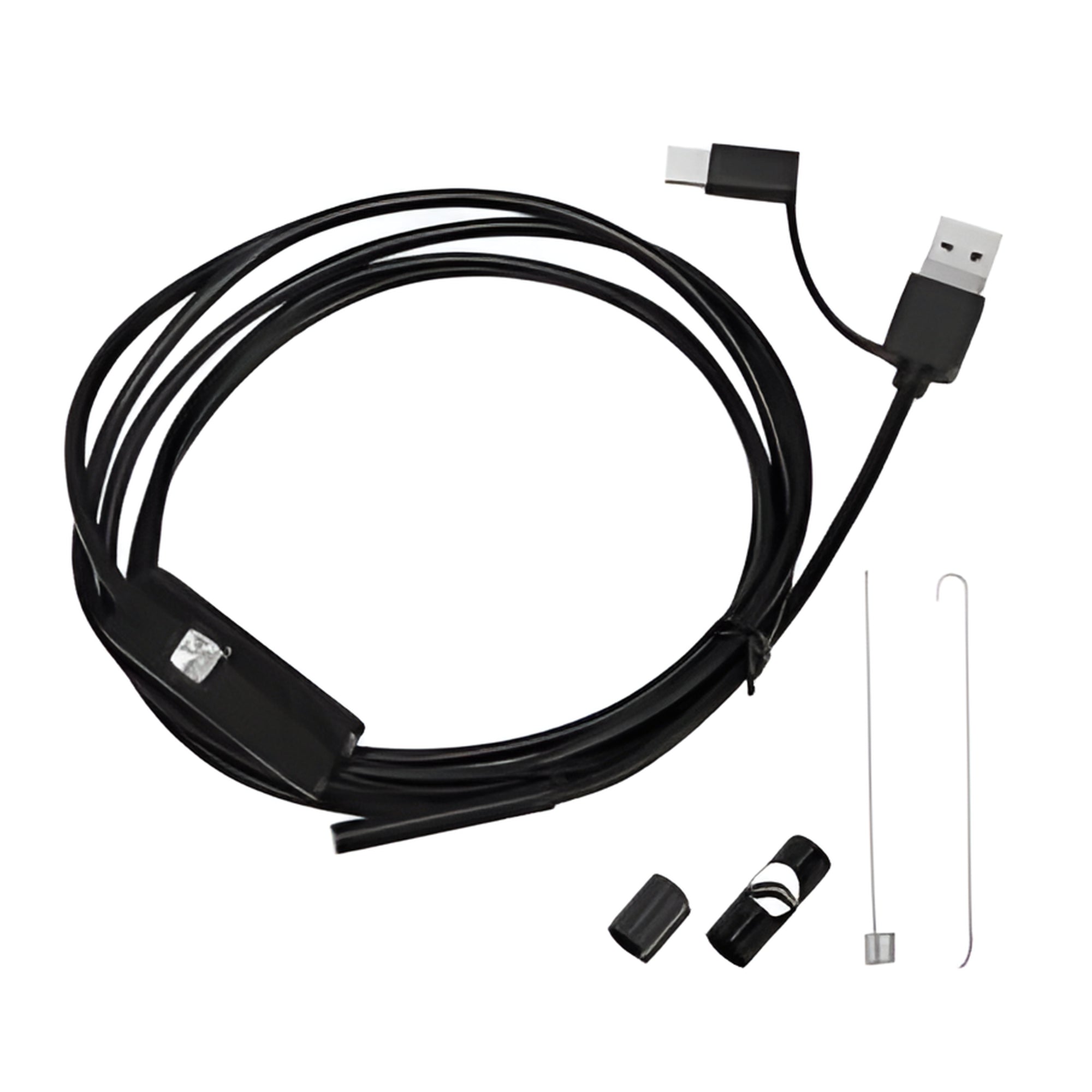 USB Endosecope, 3 in 1 Endoscope 5.5mm Lens Borescope Inspection Camera with 6 Adjustable LED 5M Cable Scope Camera IP67 Type-C USB Video Compatible with Phones/Tablets/Computers