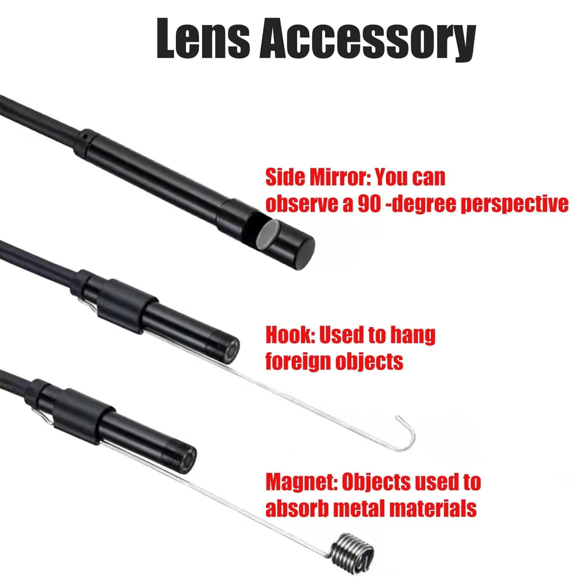 USB Endosecope, 3 in 1 Endoscope 5.5mm Lens Borescope Inspection Camera with 6 Adjustable LED 5M Cable Scope Camera IP67 Type-C USB Video Compatible with Phones/Tablets/Computers