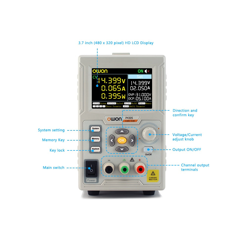 Owon P4305 30V 5A Programmable Lab DC Power Supply