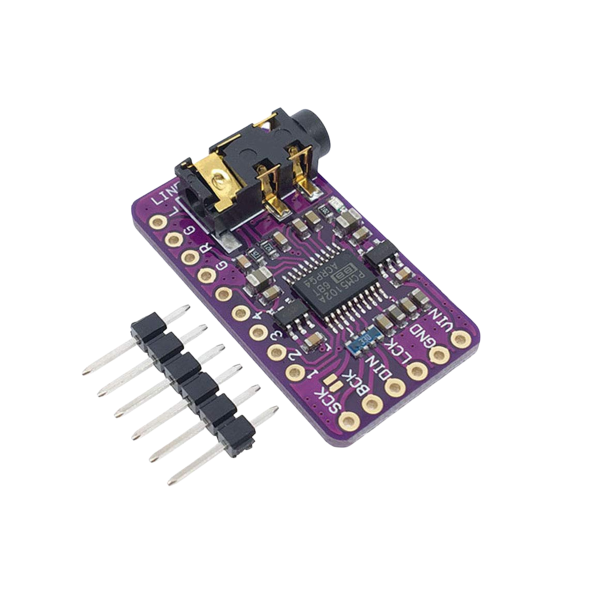 PCM5102 I2S Digital Audio DAC Decoder Module - 3.5mm Stereo Output