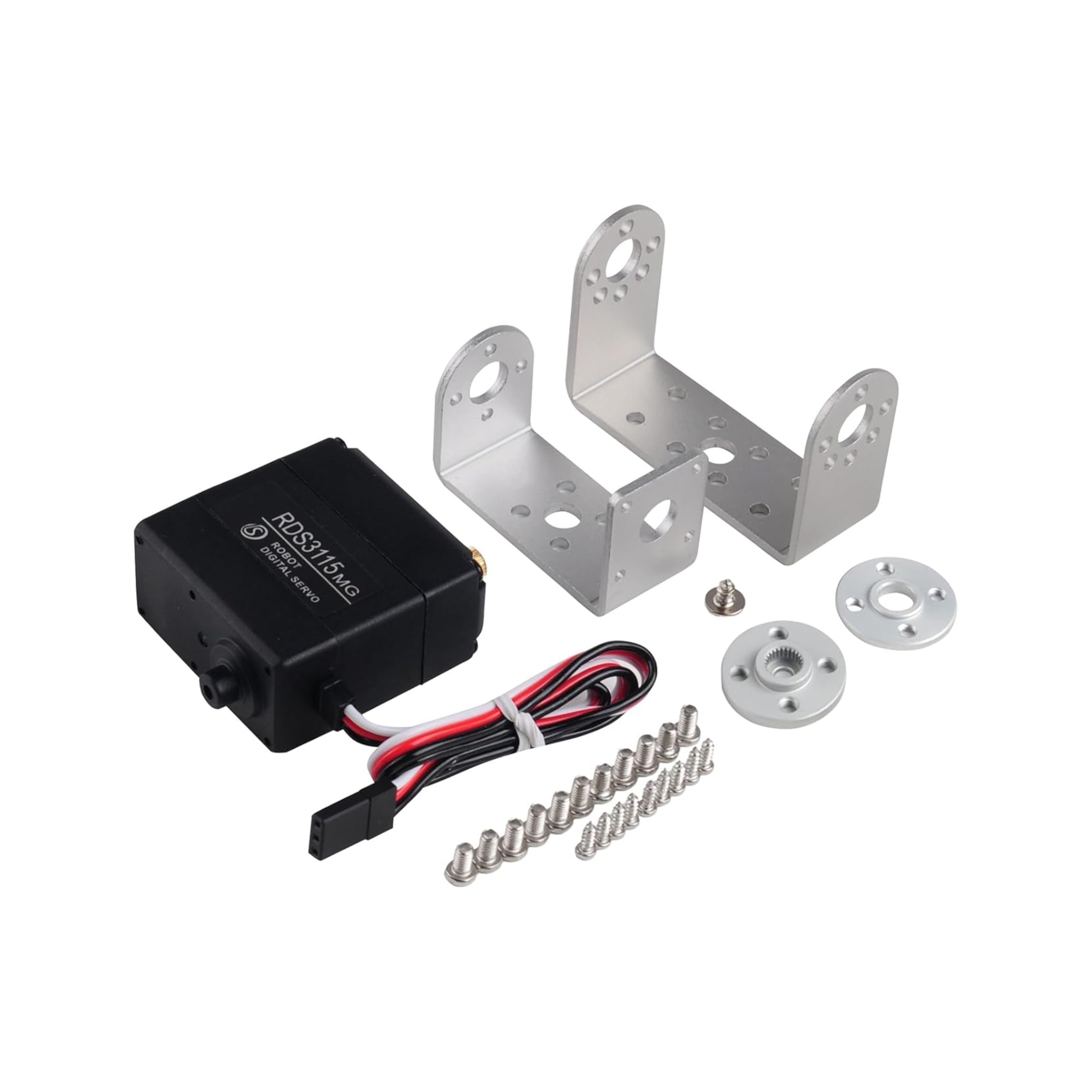 RDS3115 MG Digial Metal Gear Dual Shaft 15 kg 180º Servo Motor with Holders