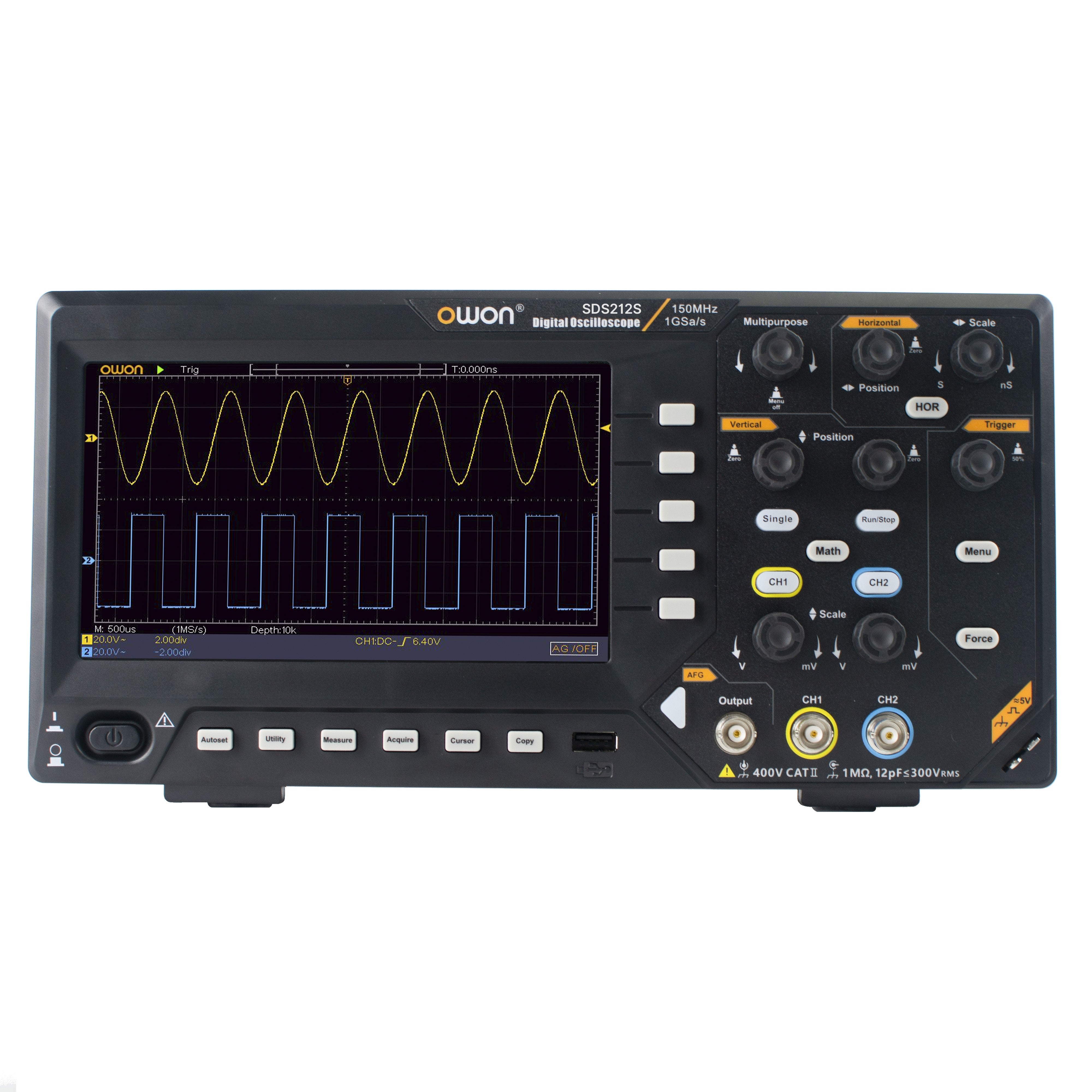 OWON SDS212S 120MHz Digital Oscilloscope 2 Channel With Function Generator