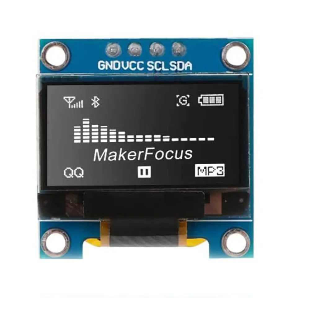 2.44 cm (0.96 Inch) I2C/IIC 128x64 OLED Display Module 4 Pin - White Color