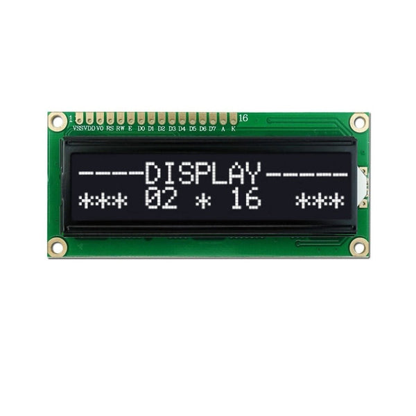 16 x 2 Black & White Color LCD Display