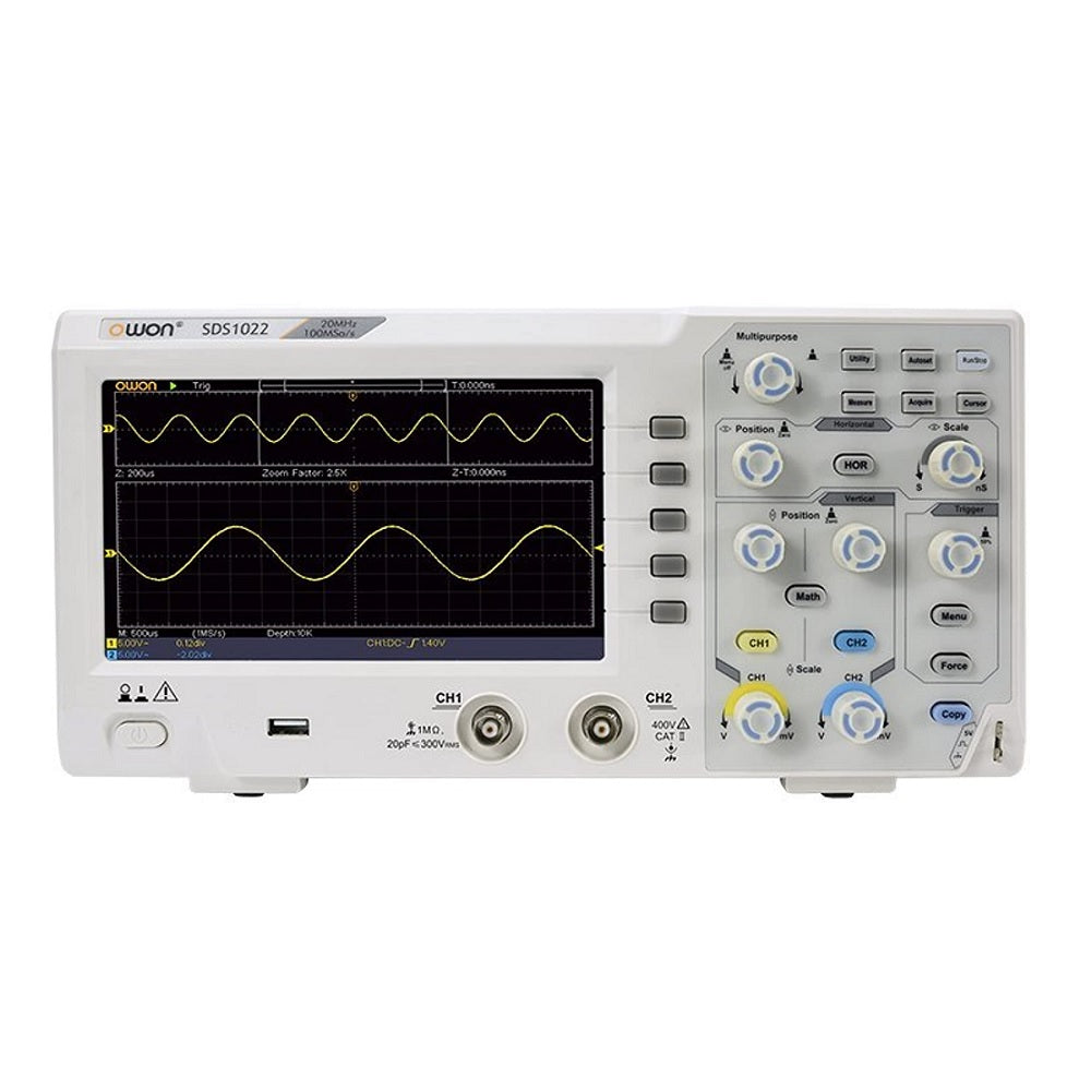 OWON SDS1022 Digital Storage Oscilloscope Bandwidth: 20MHz, 2 Channel, Sample rate: 100MS/s