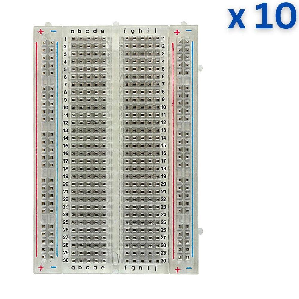 Transparent Medium 400 Points Solderless Breadboard