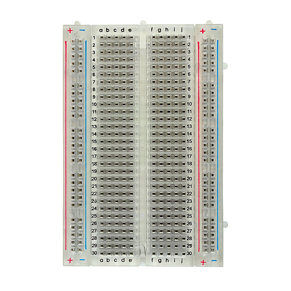 Transparent Medium 400 Points Solderless Breadboard