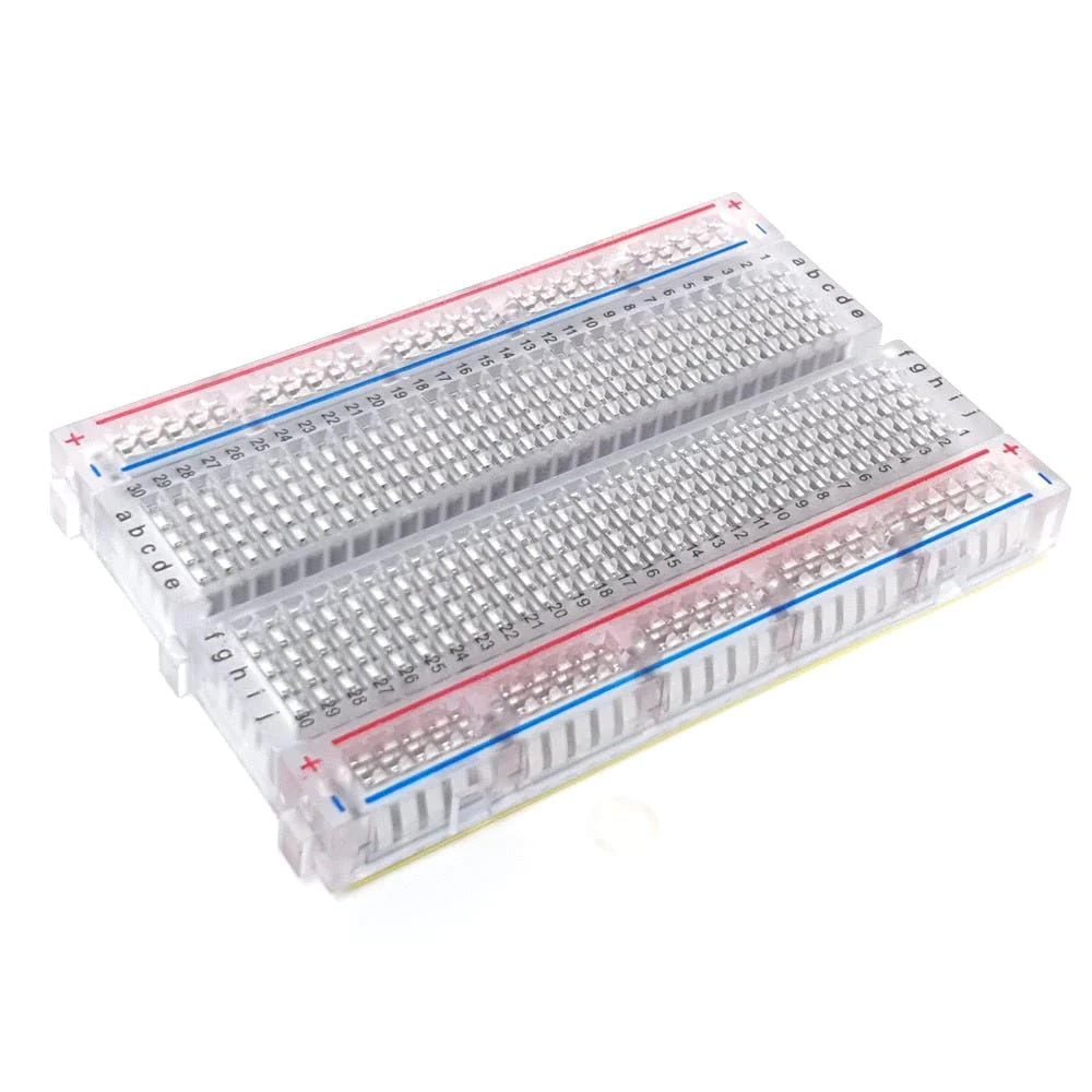 Transparent Medium 400 Points Solderless Breadboard