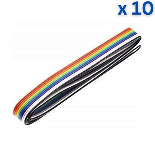 1 Meter 10 Core Rainbow  Ribbon Wire Cable