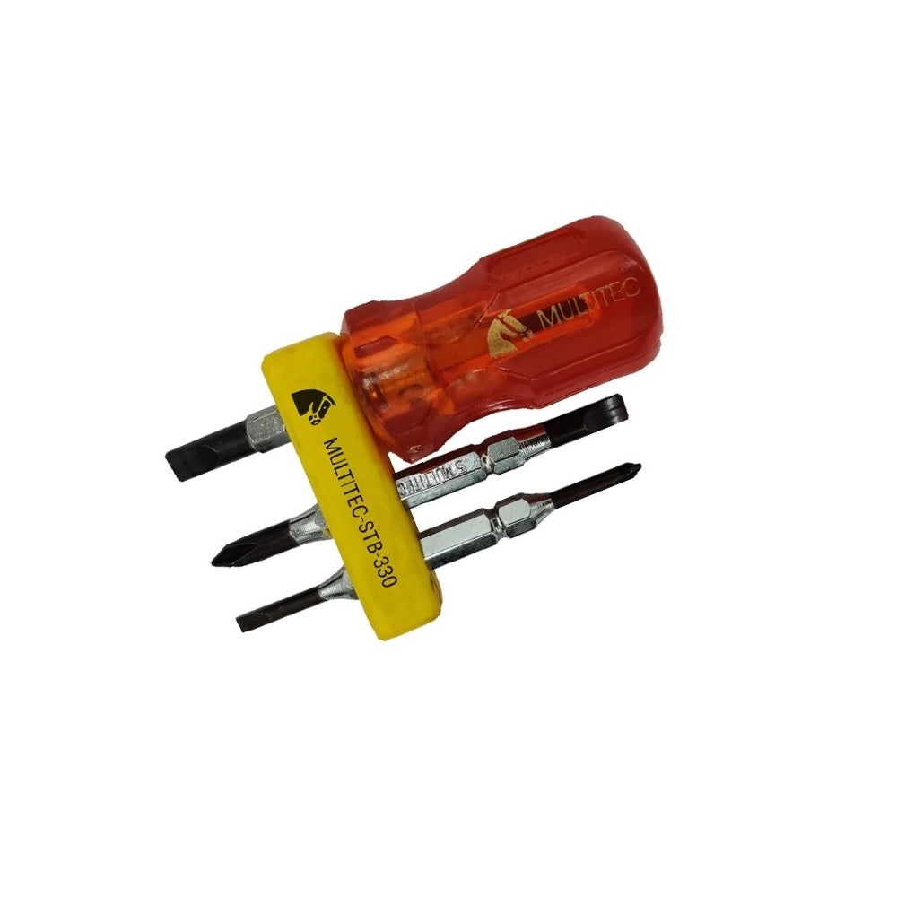 Multitec STB-330 6 in 1 Multi Bit Stubby Reversible Screw Driver Set