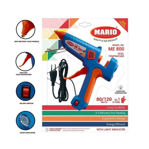 MARIO ME-800 Dual Temperature Super Heavy Performance 80/120 Watt Glue Gun