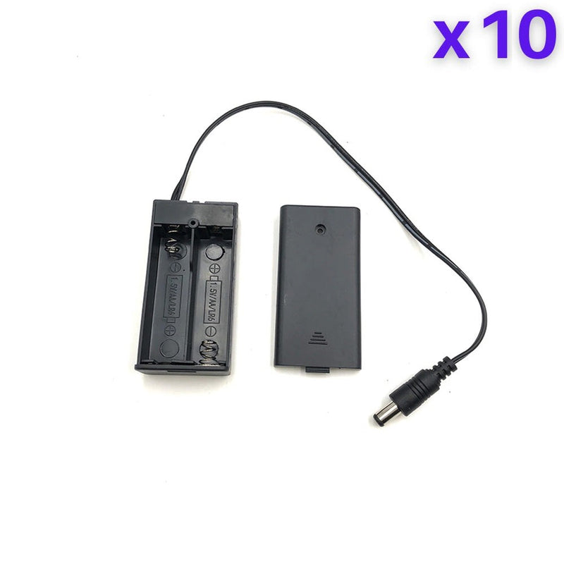 2 x 1.5V AA Battery Case Connector with Cover + DC Pin