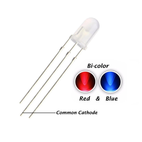 3mm Red/Blue Common Cathode Dual Led