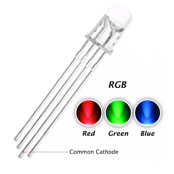 5mm RGB Common Cathode Clear LED