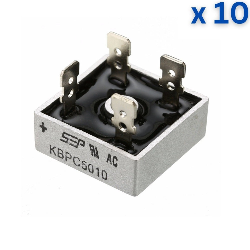 Duokon Pont redresseur 10 pièces KBPC5010 50A 1000V Module de Duokon Pont redresseur 10 pièces KBPC5010 50A 1000V Module de