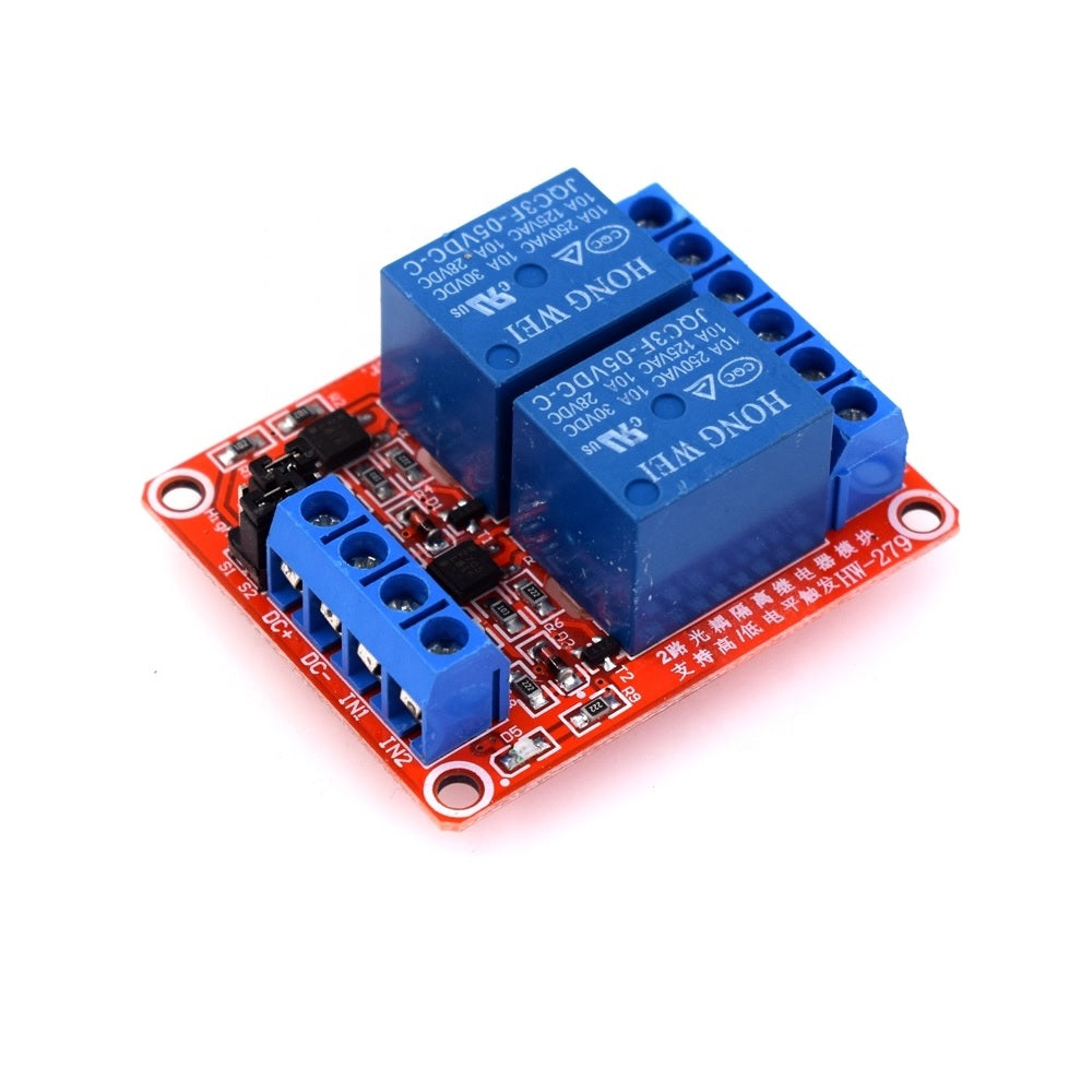 2 Channel 5V Relay Module with Optocoupler Support High and Low Trigger