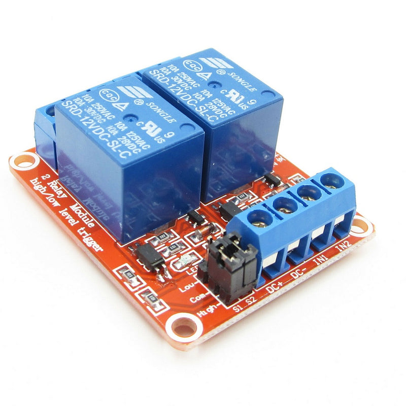 2 Channel 12V Relay Module with Optocoupler Support High and Low Trigger