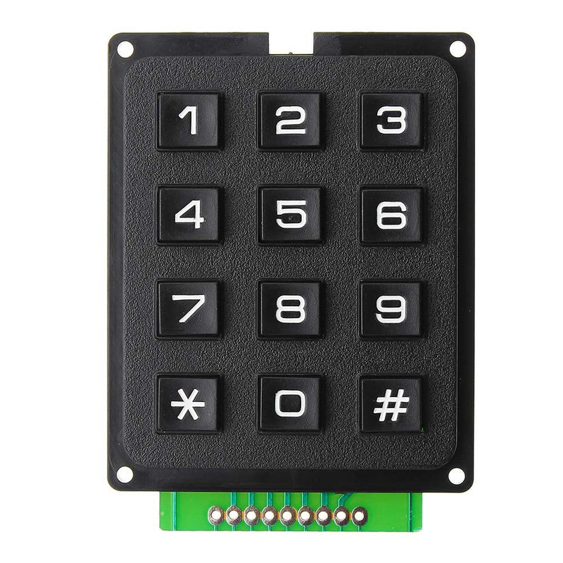 4×3 12-key Keyboard / Keypad Telephone Style – Black
