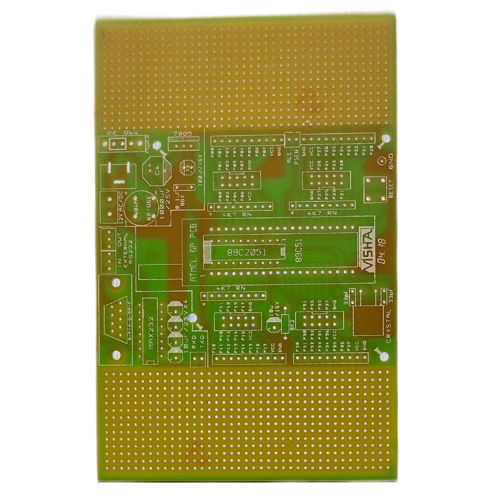 89Cxx Test Single Sided Glass PCB (161x104)mm